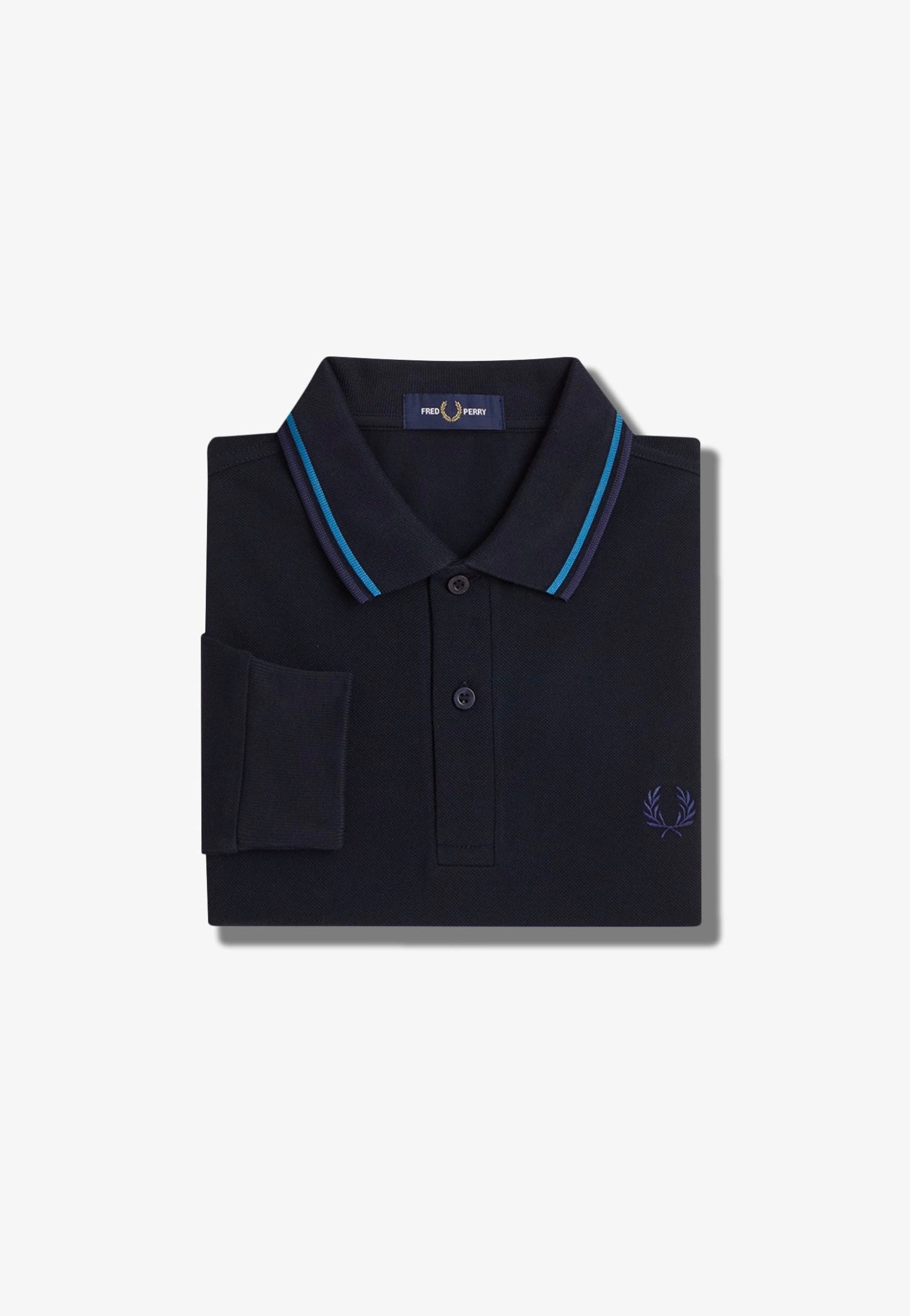 Fred Perry - Twin Tipped Nvy/Ocean/Dkcarb - Longsleeve Sale Low Shipping Fee