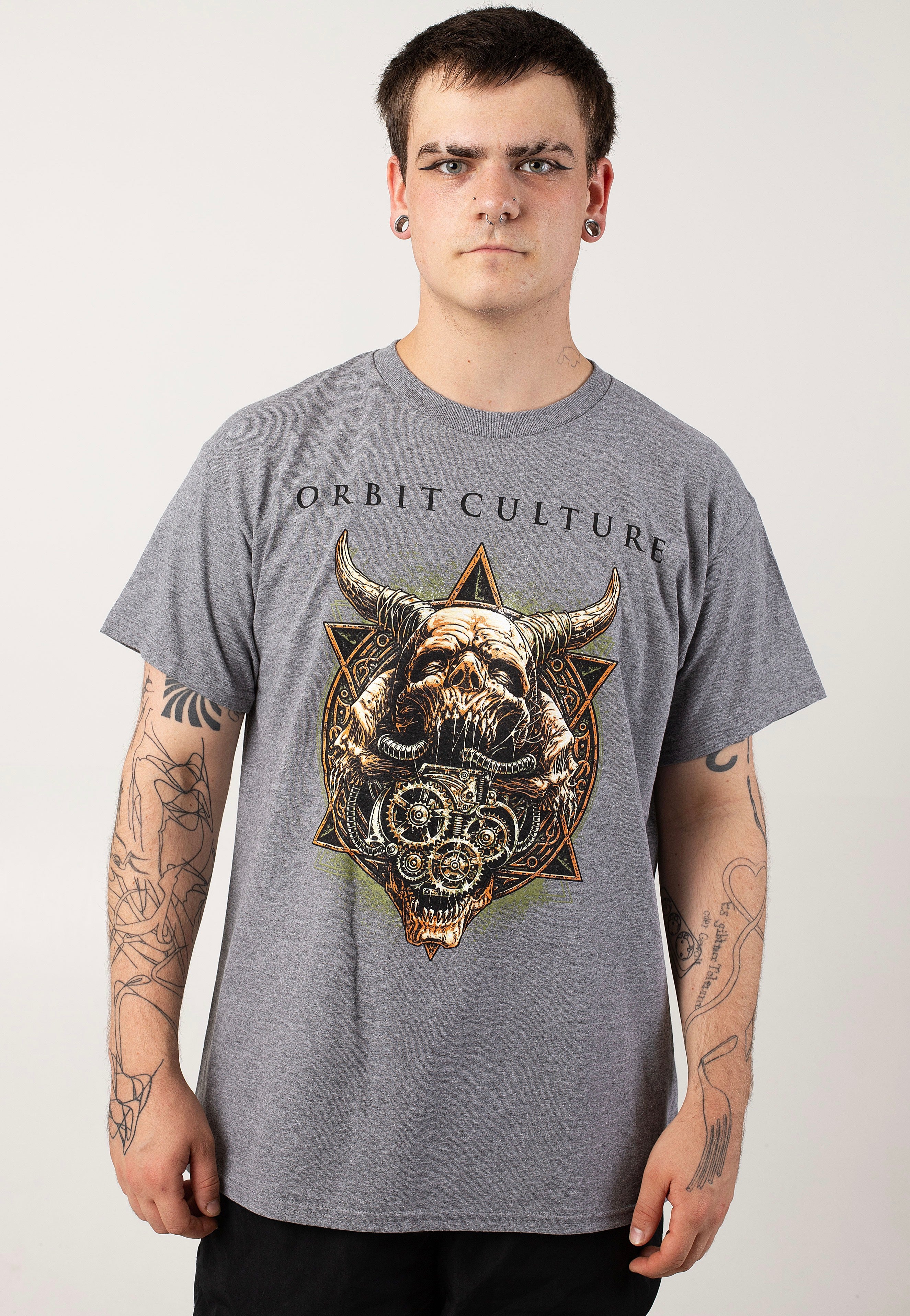 Orbit Culture - Horned Skull Graphite Heather - T-Shirt Looking For Sale Online