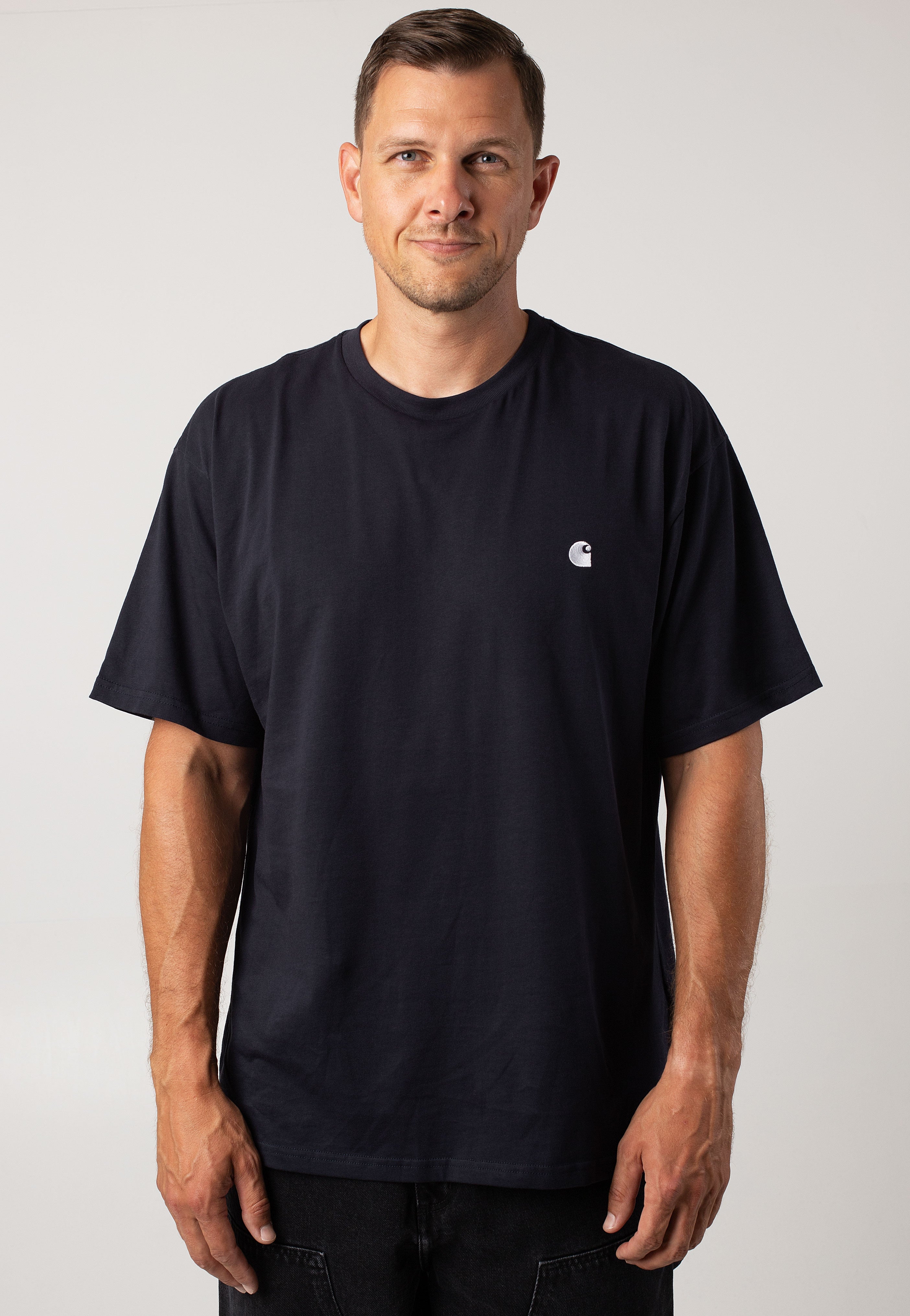 Carhartt WIP - Madison Dark Navy / White - T-Shirt Discount Big Sale