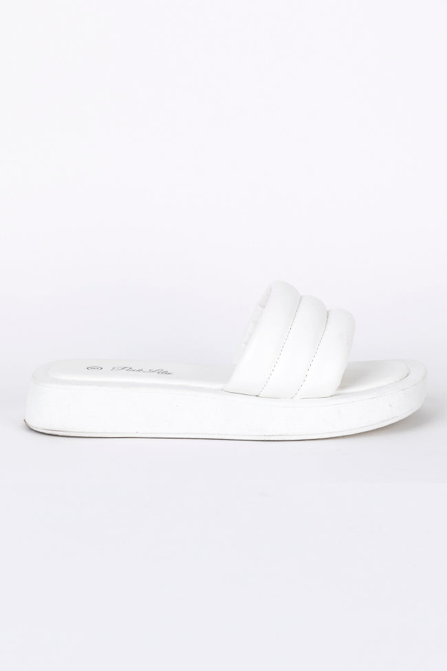 Sofia White Puff Platform Slides FINAL SALE Buy Cheap Outlet