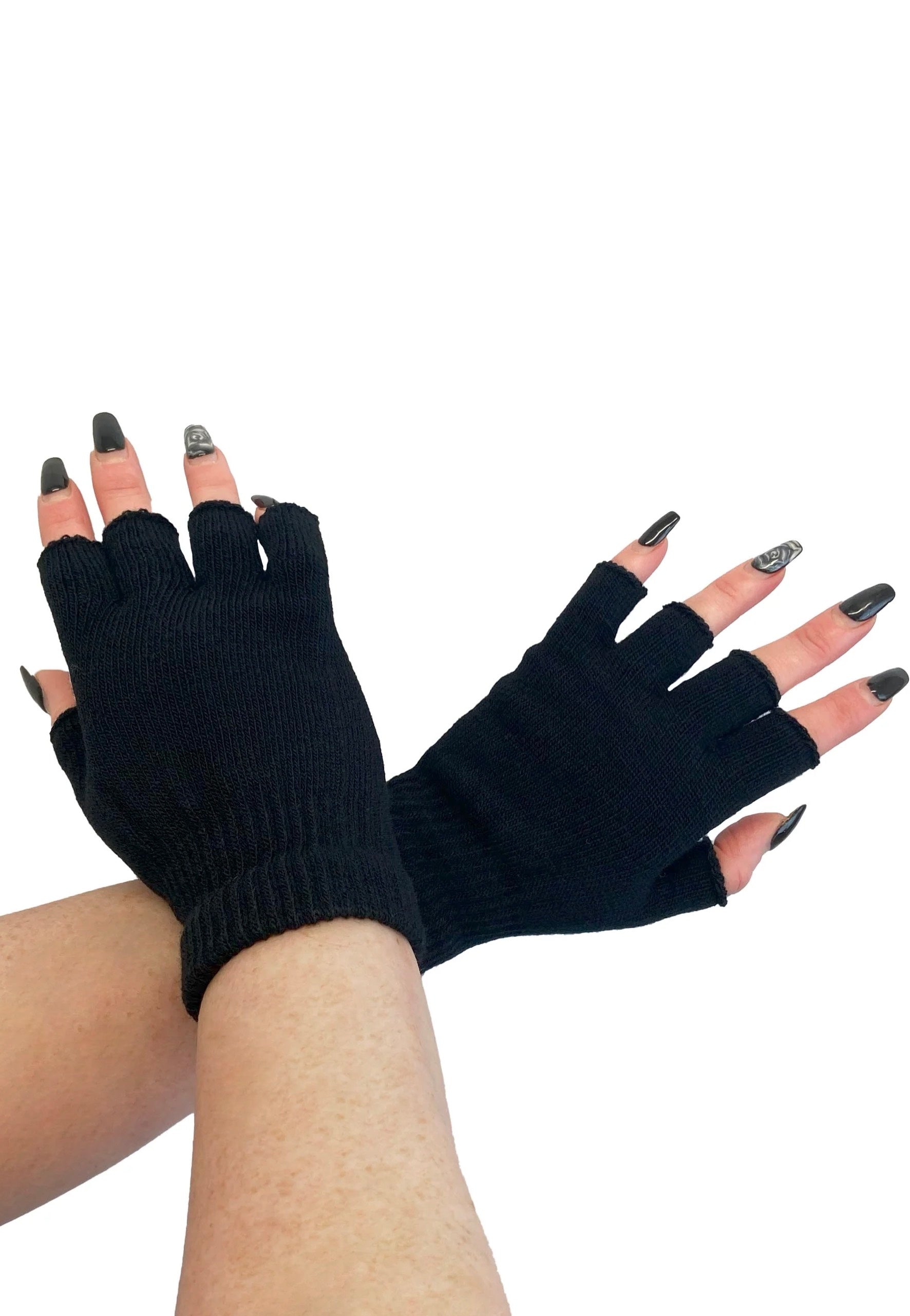 Pamela Mann - Knitted Fingerless Black - Gloves Sast