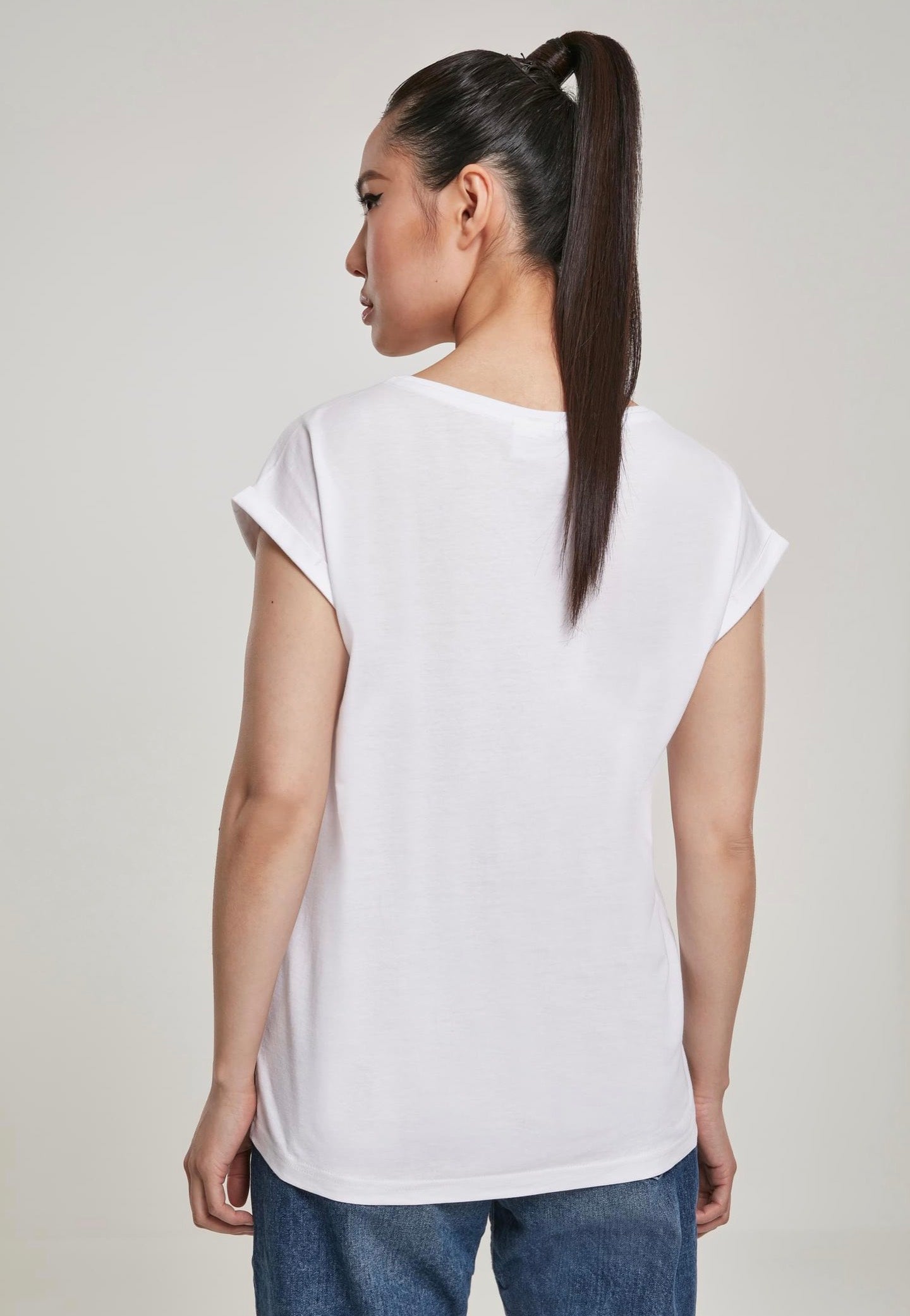 Urban Classics - Ladies Organic Extended Shoulder White - T-Shirt Outlet Wiki