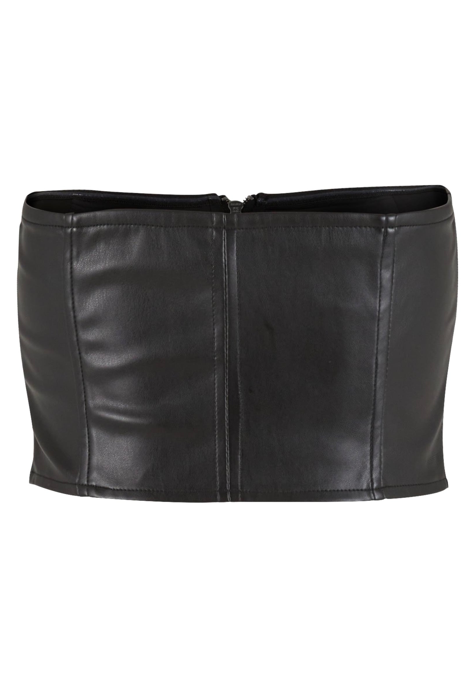 Urban Classics - Ladies Synthetic Leather Bandeau Black - Top Free Shipping 100% Guaranteed