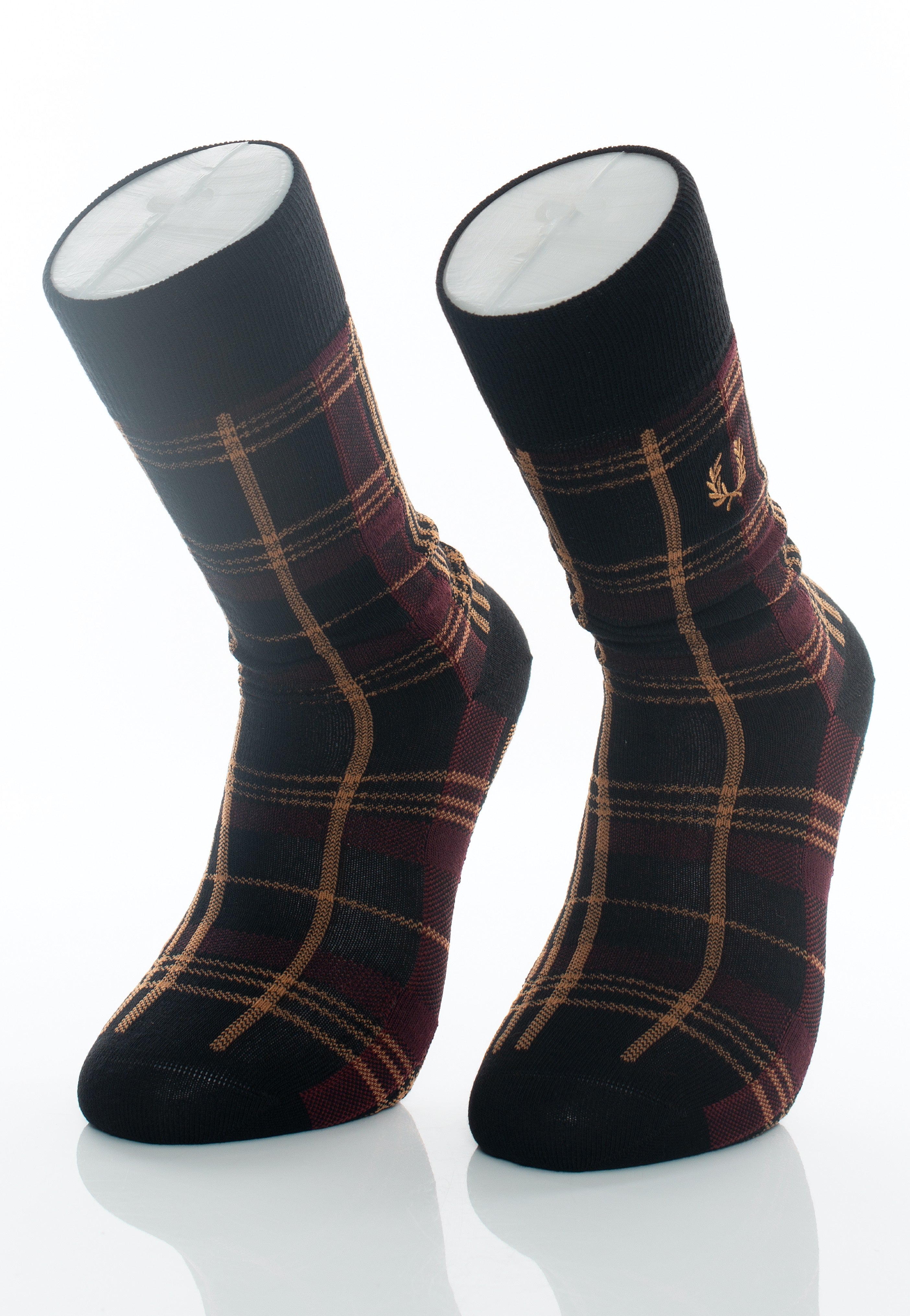 Fred Perry - Redacted Tartan Oxblood - Socks Clearance 2025 New