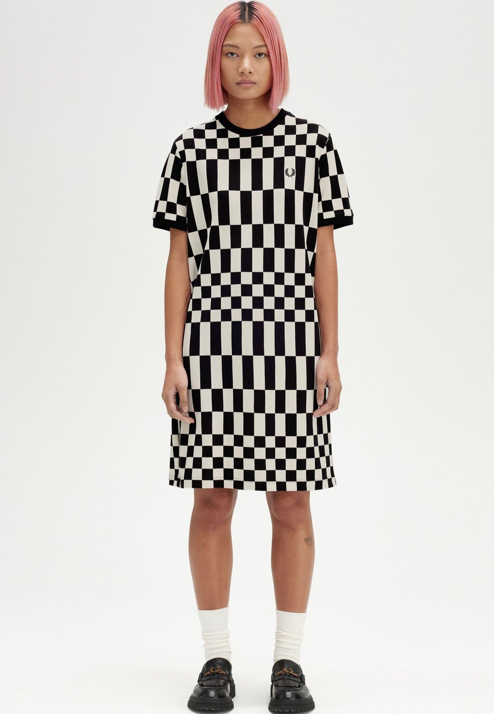 Fred Perry - Chequerboard Pqu Black - Dress Latest Collections Sale Online