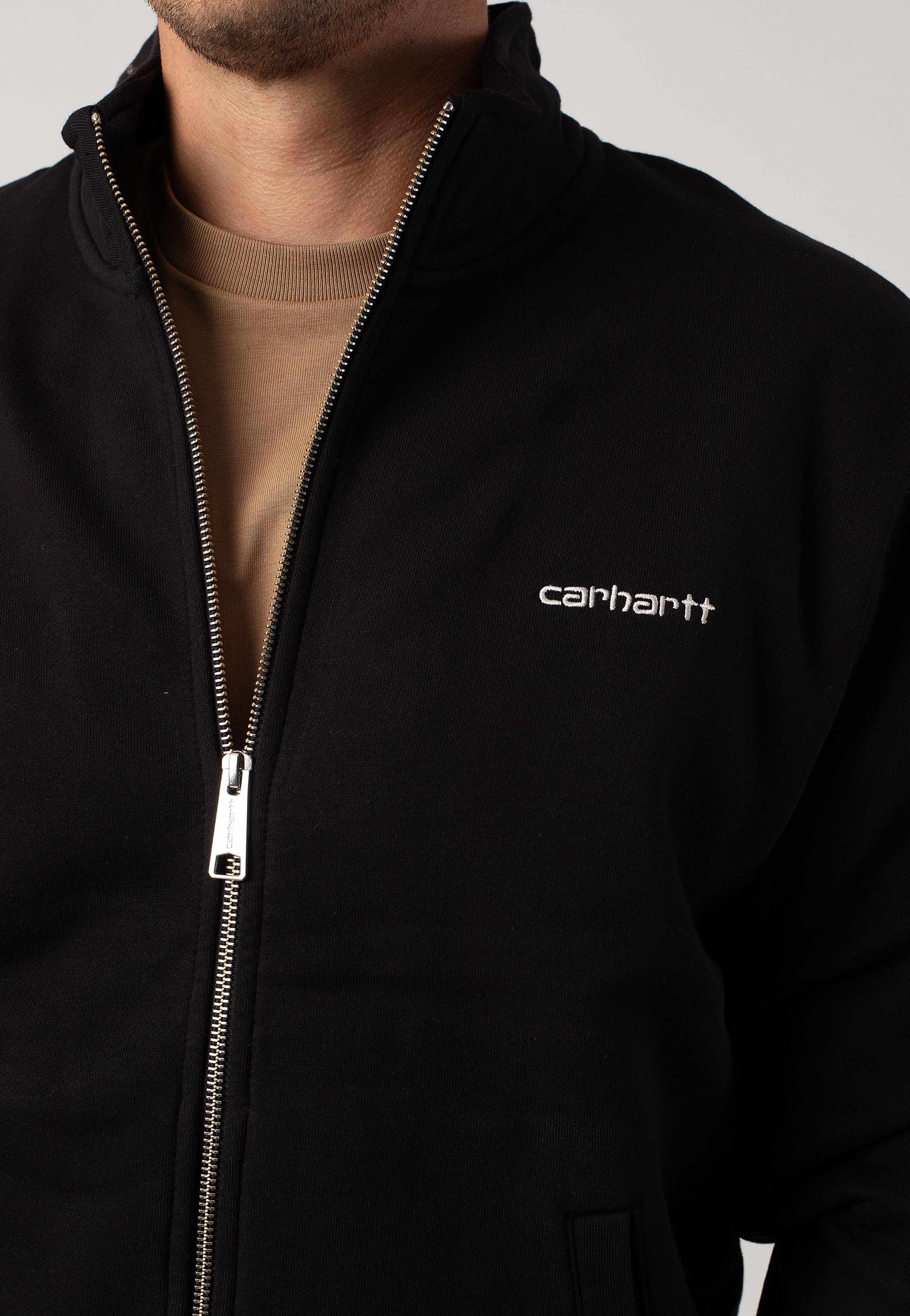 Carhartt WIP - Script Embroidery Black/White - Track Jacket Discount Authentic Online