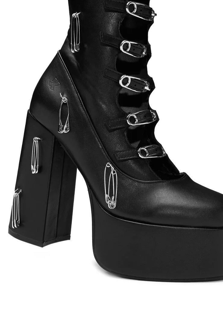 Koi Footwear - Renegade Safety Pin Long Black - Girl Shoes Clearance For Cheap