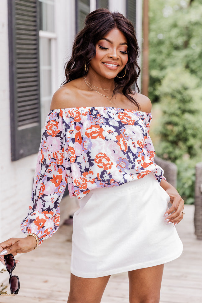 In Bloom Navy Off The Shoulder Floral Blouse FINAL SALE Free Shipping Manchester Great Sale