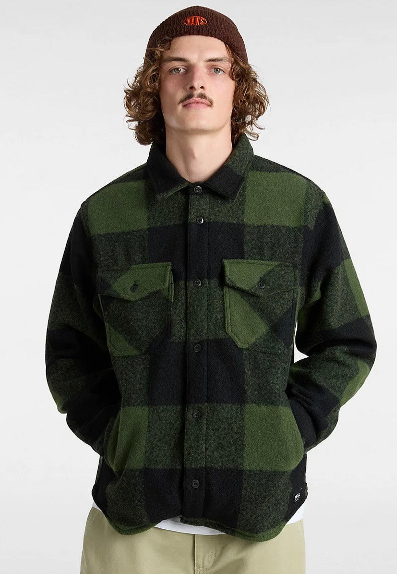 Vans - Denby Fuzzy Shacket Black/Loden Green - Jacket Footlocker Online