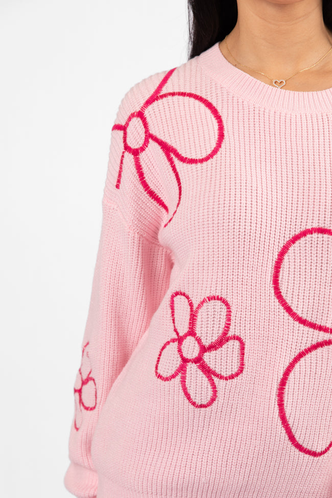 Hold My Hand Pink Floral Sweater Store Sale