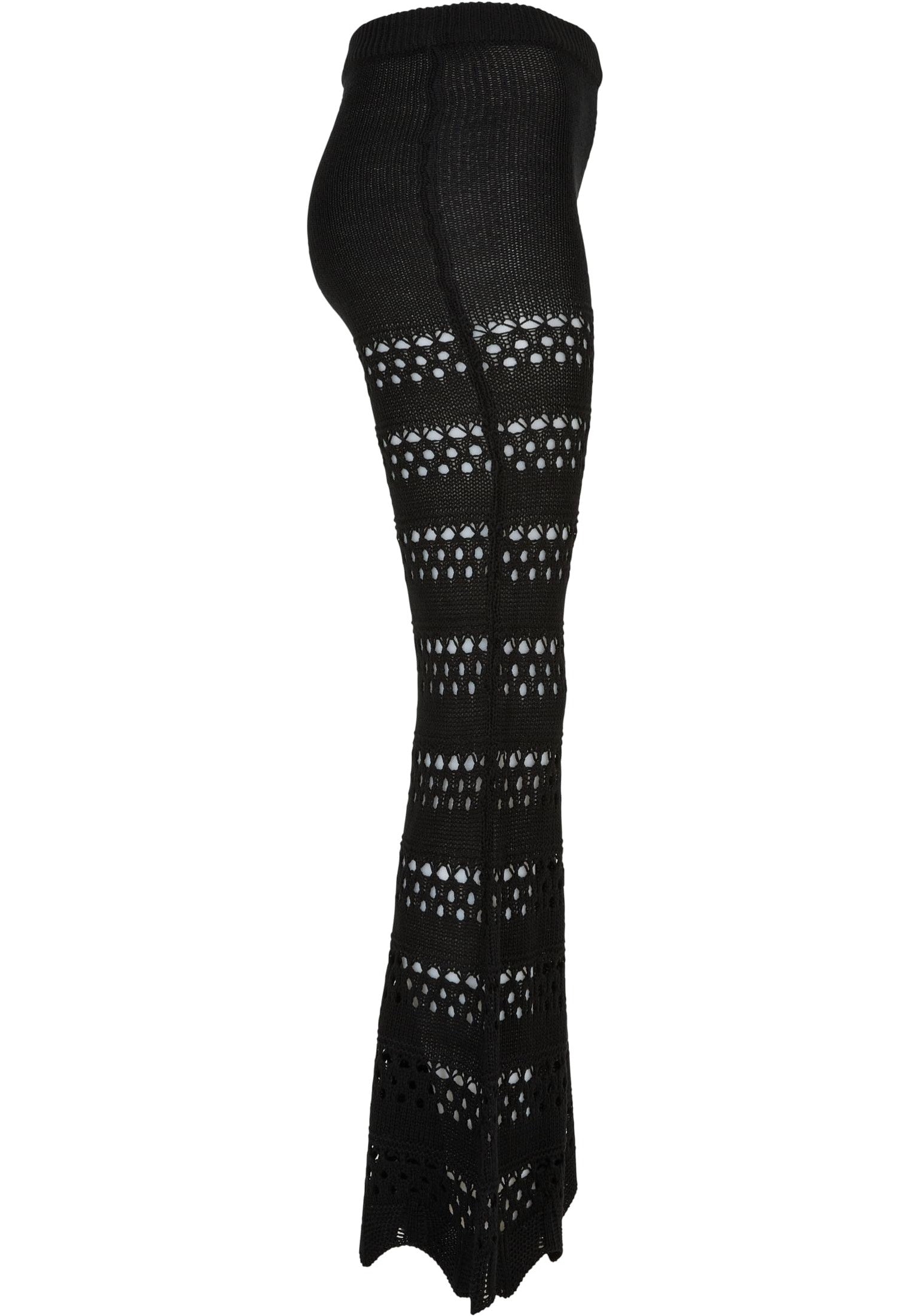 Urban Classics - Ladies Flared Crochet Knit Black - Pants Enjoy For Sale