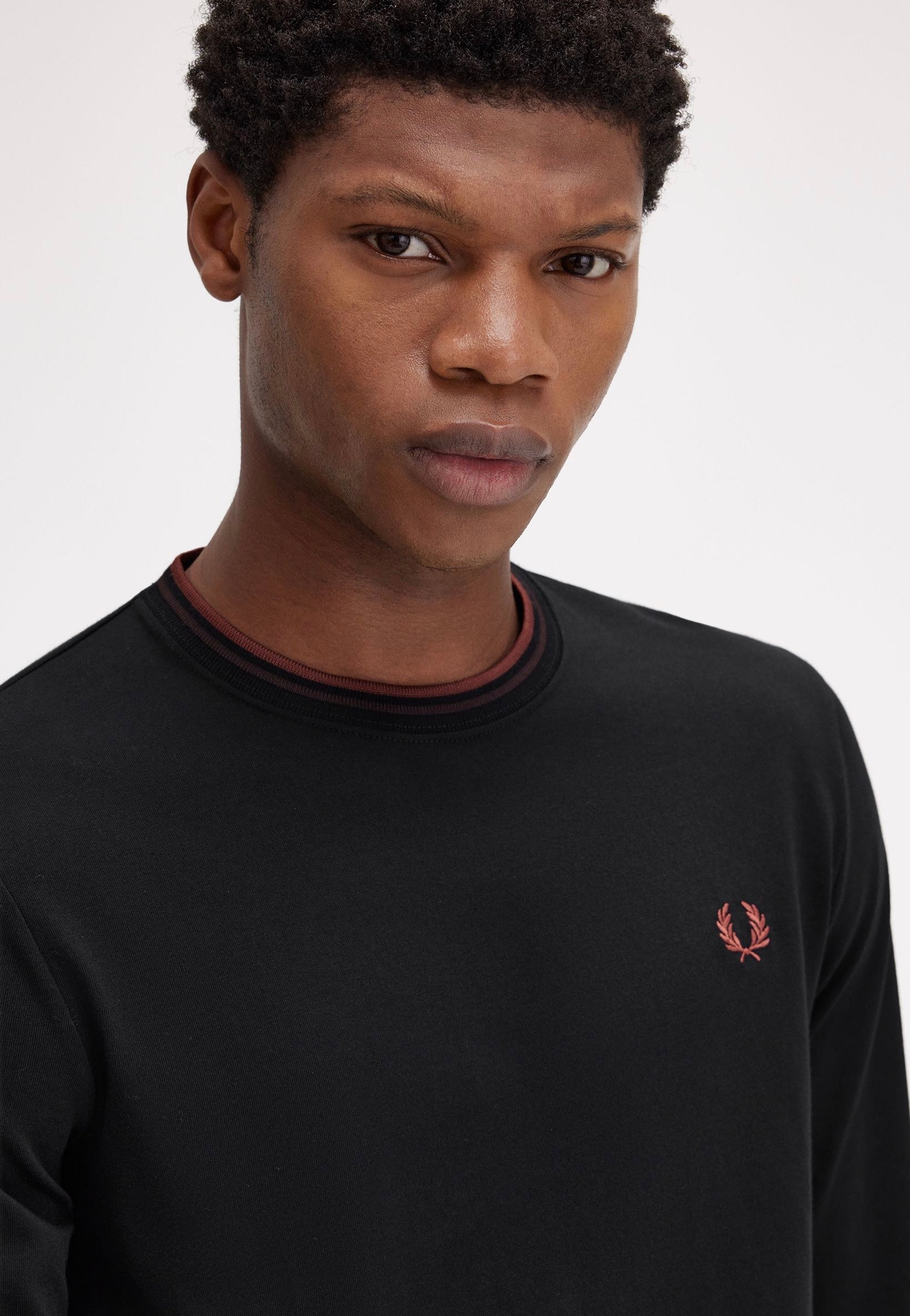 Fred Perry - Twin Tipped Black/Carrington Road Brick/Whisky Brown - Longsleeve Affordable Online