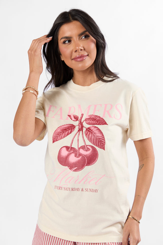 Farmers Market Cherries Ivory Comfort Color Graphic Tee Sale Low Pice