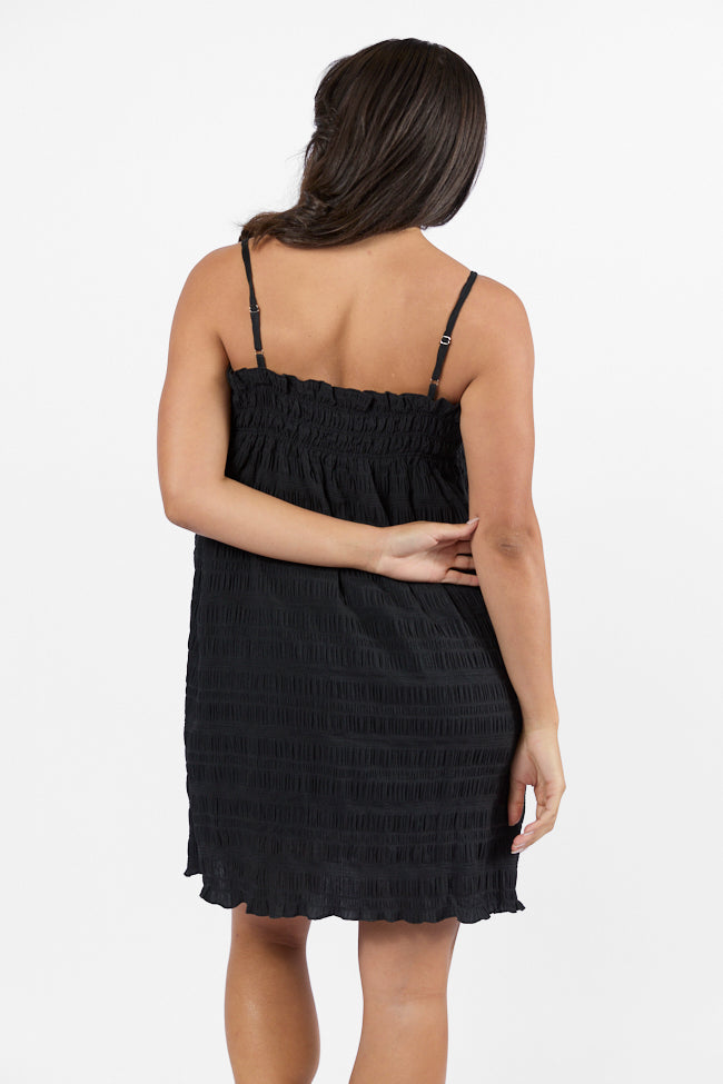 Tidal Tango Black Textured Shift Dress High Quality For Sale