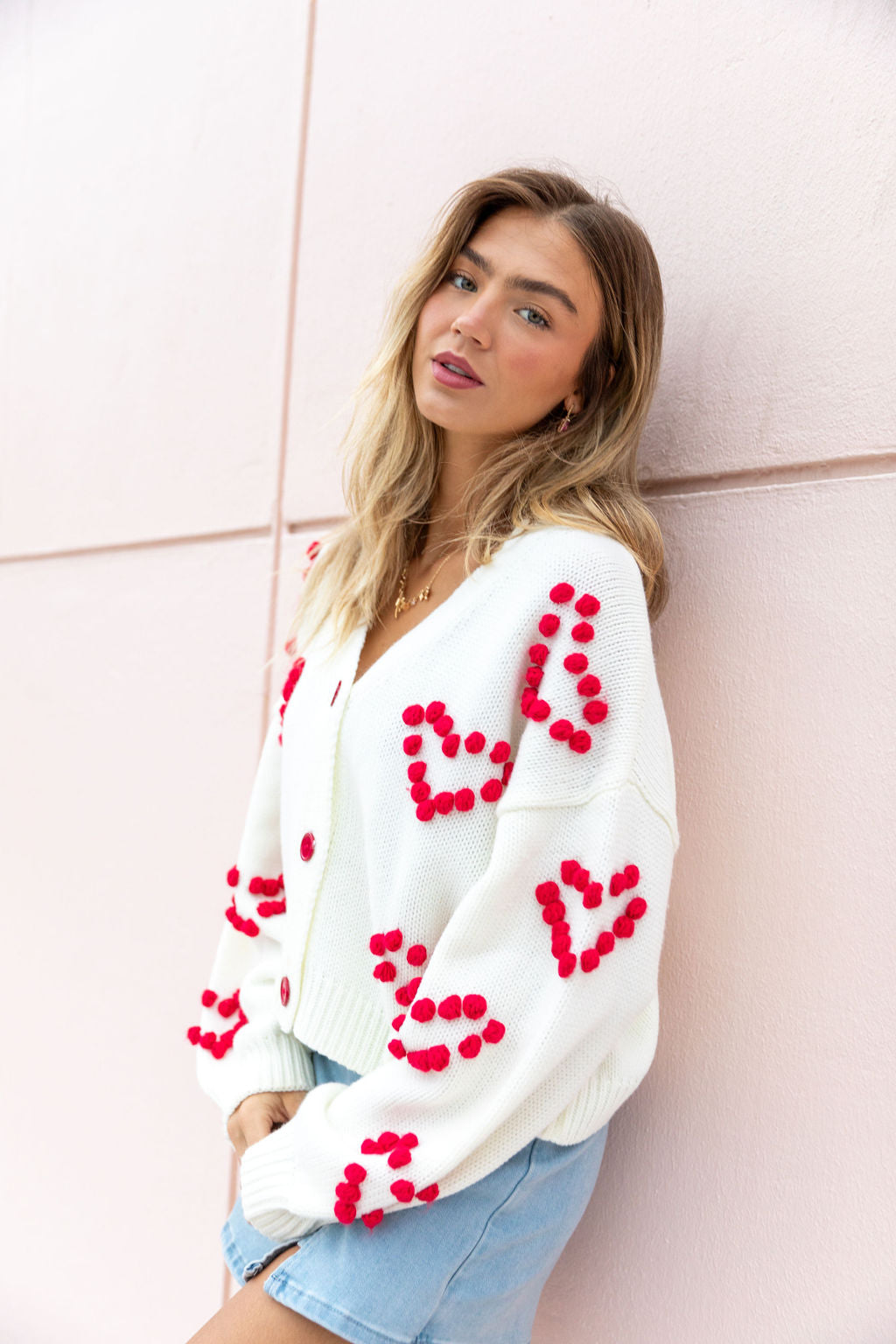 Better Together Ivory Heart Embroidered Cardigan FINAL SALE Quality From China Cheap