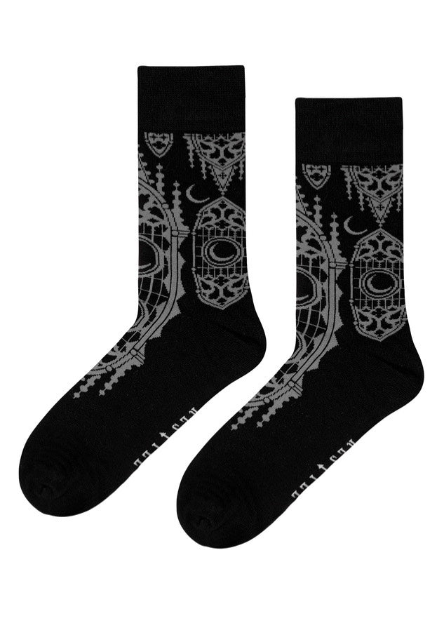 Restyle - Cathedralis Jacquard Moon & Cathedral - Socks 2025 New For Sale