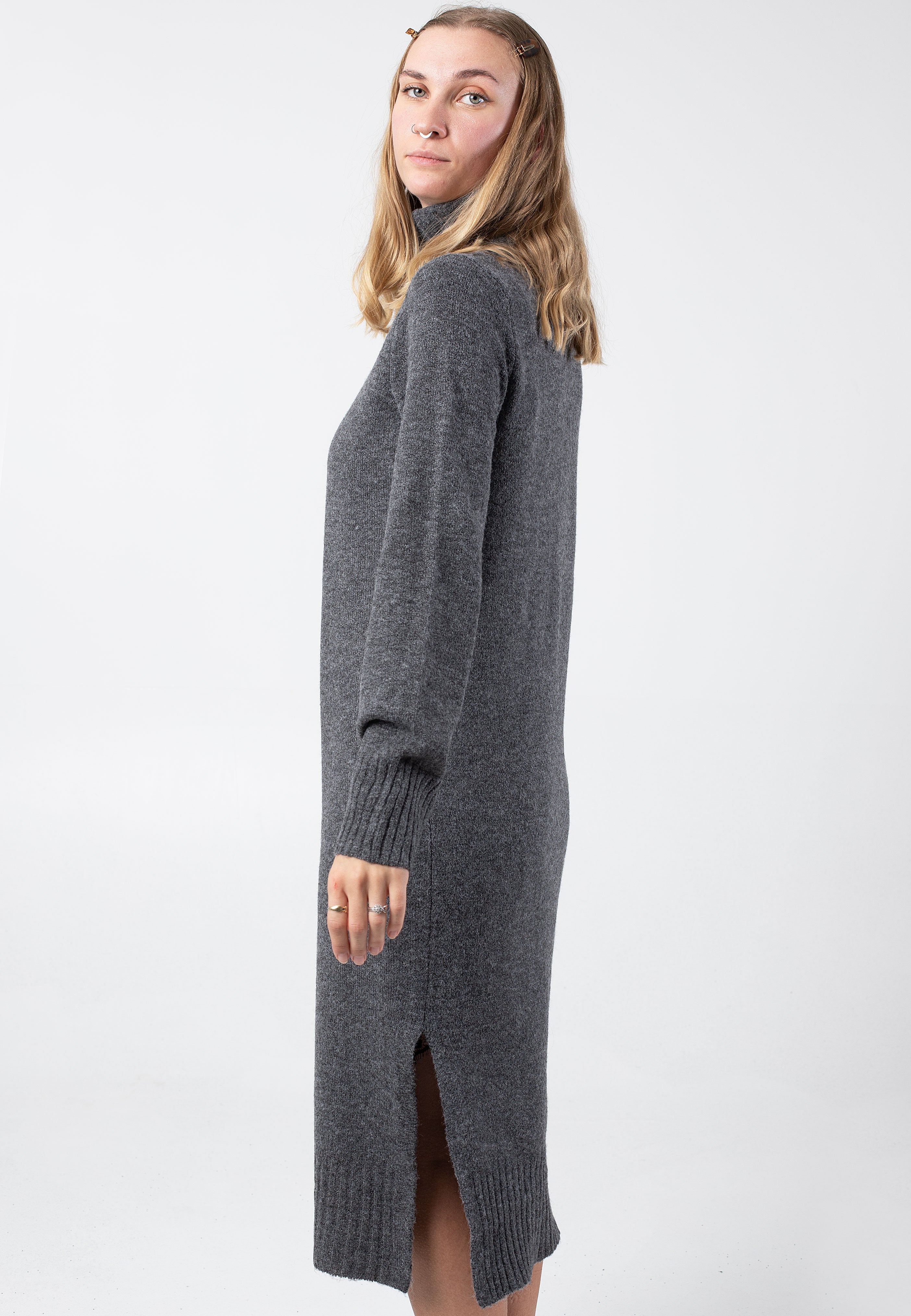 Noisy May - Viola Rollneck Dark Grey Melange - Dress Nicekicks Online