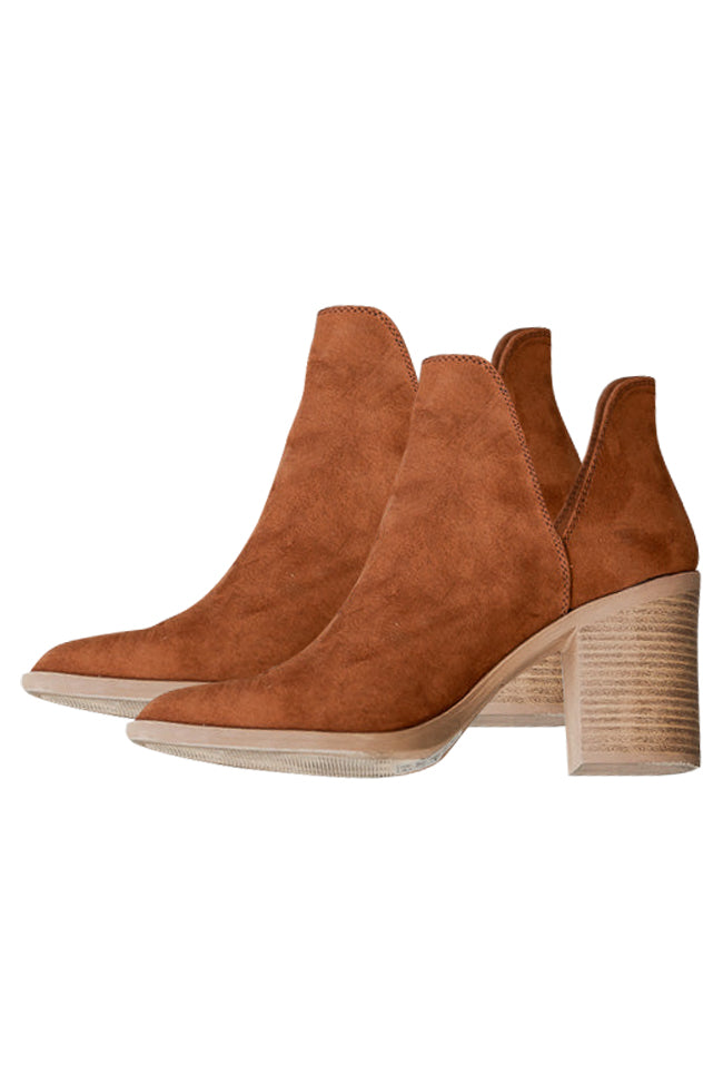 Heidi Chestnut Side Slit Booties FINAL SALE Fast Delivery Sale Online