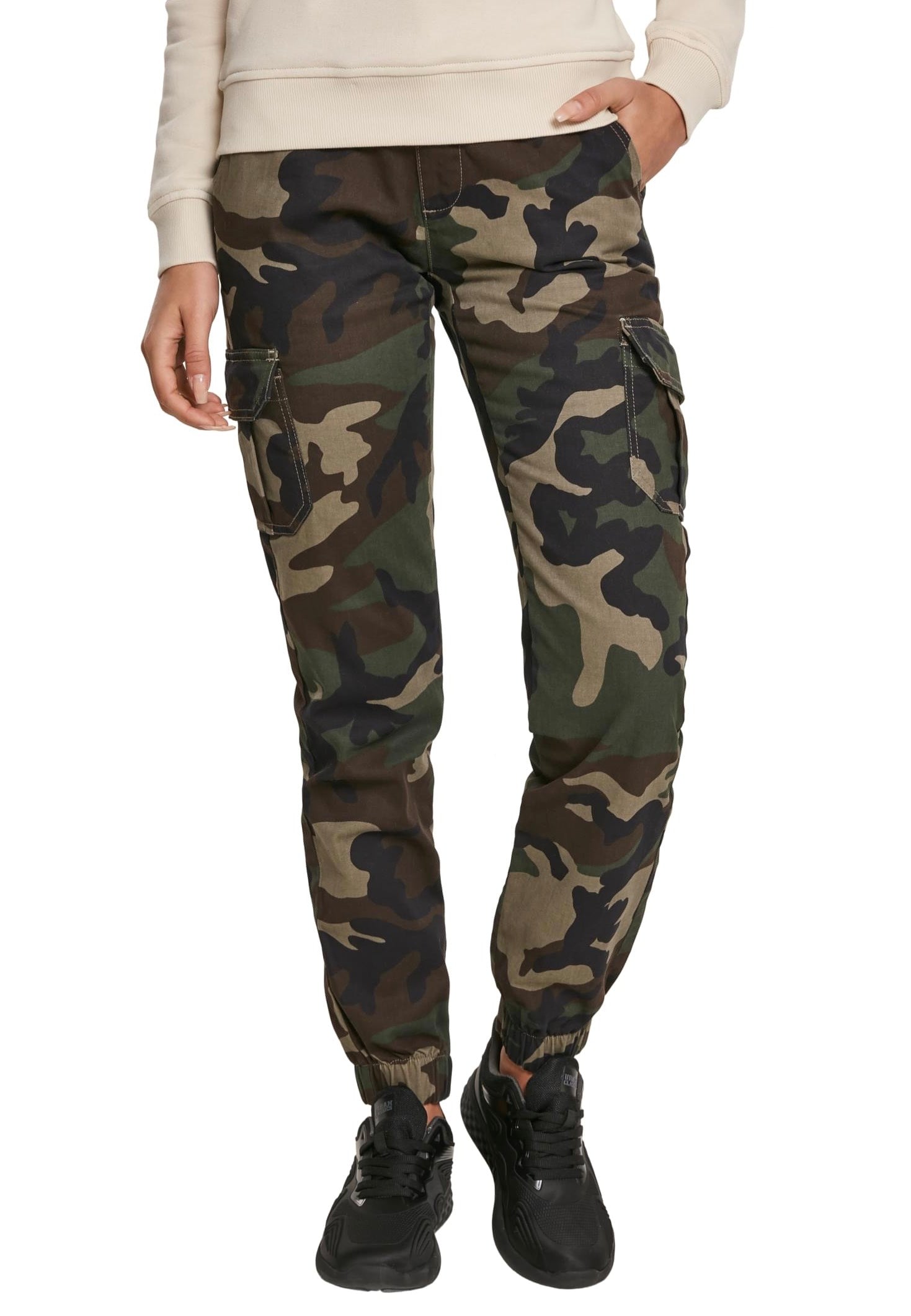 Urban Classics - Ladies High Waist Cargo Woodcamo - Pants Good Selling Sale Online