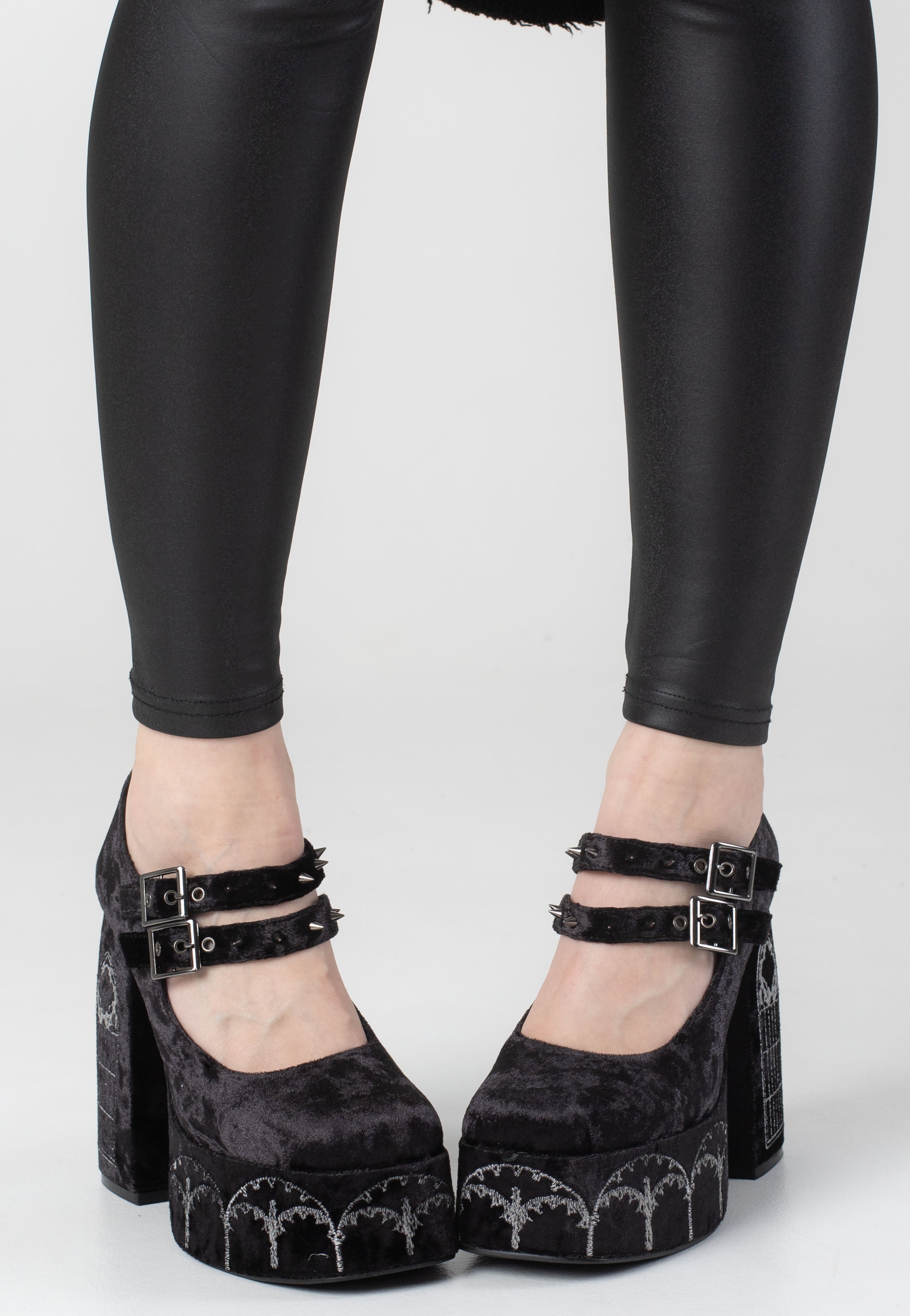 Koi Footwear - Lady Menace Grunge Crushed Velvet - Heels Best Deals