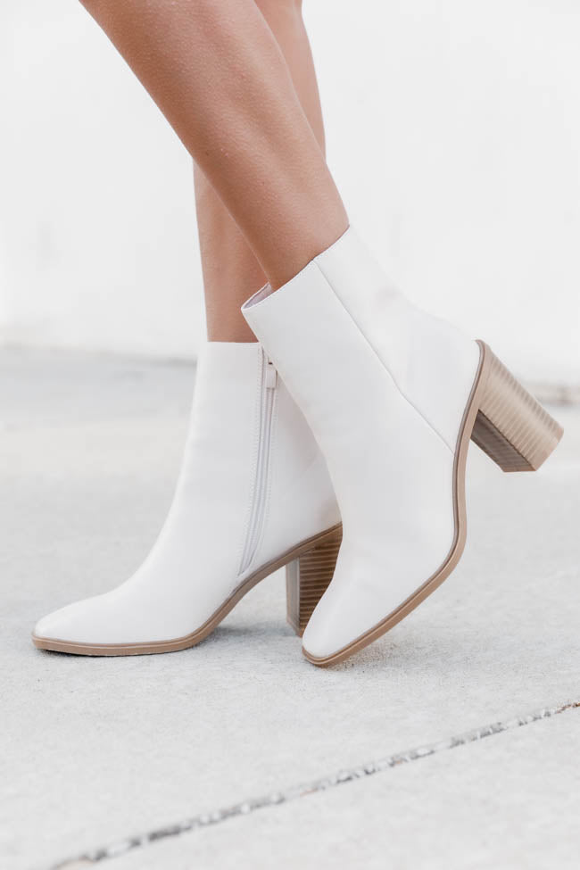 Lyla Cream Classic Square Toe Booties FINAL SALE Reliable Cheap Online