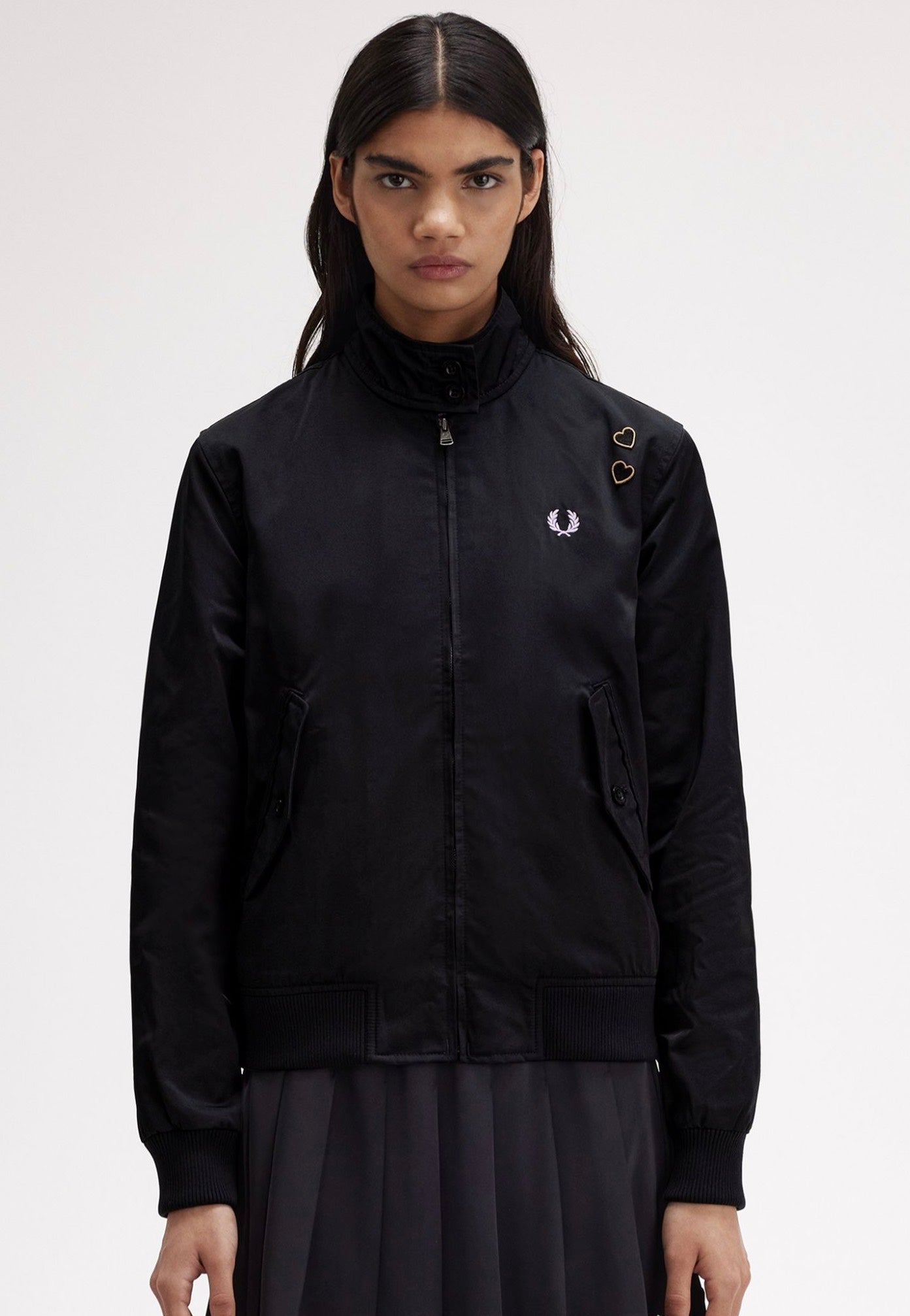 Fred Perry x Amy Winehouse - Zip Through Satin Black - Jacket Enjoy For Sale