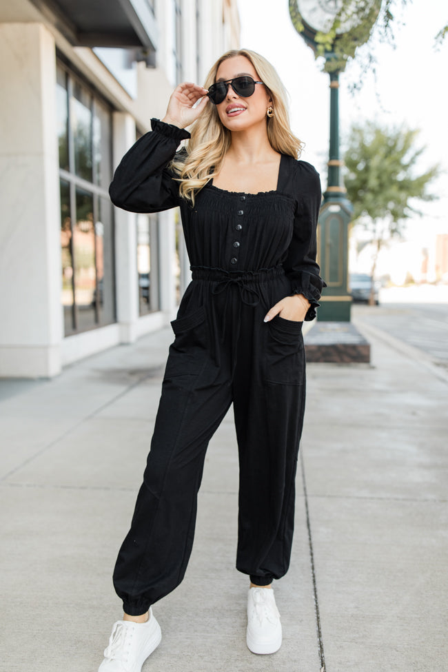 Bop Around Black Jogger Style Jumpsuit FINAL SALE Buy Cheap Best Store To Get