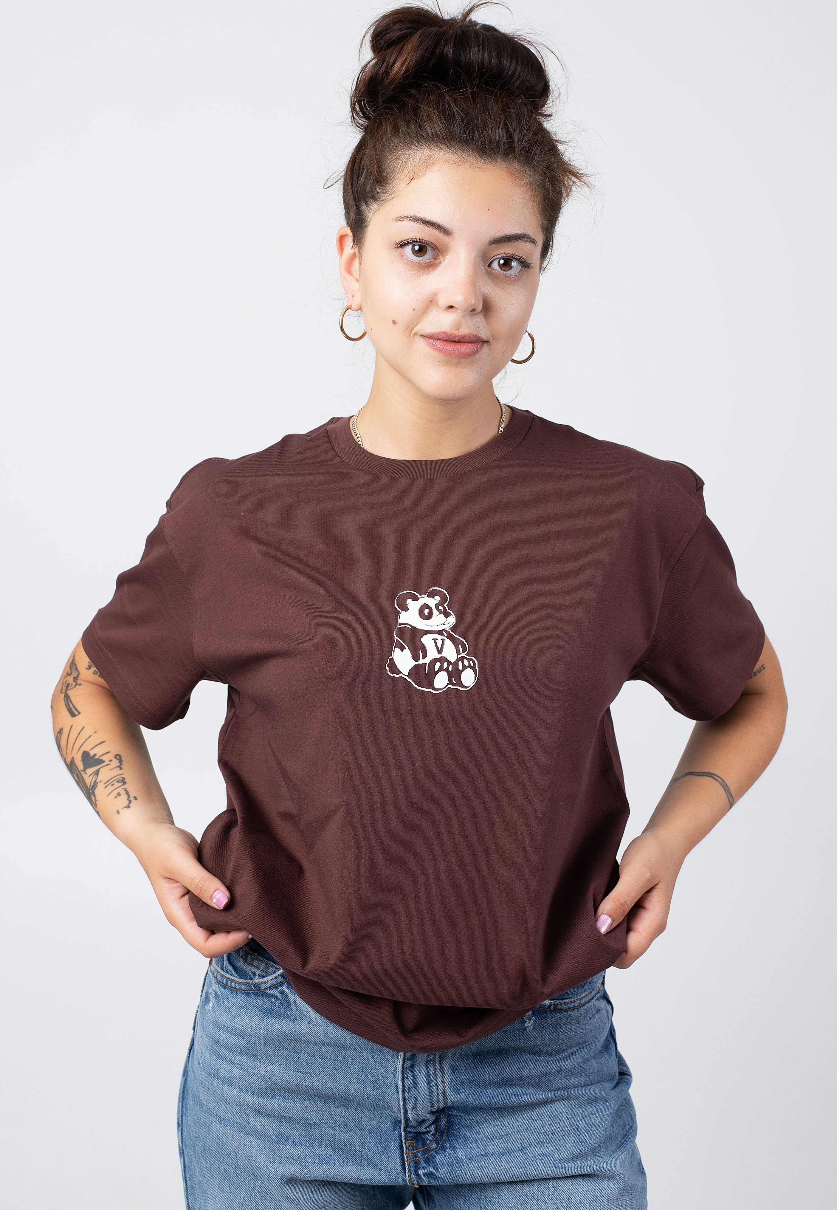 Vans - V Panda Oversized Bitter Chocolate - T-Shirt Sale With Credit Card