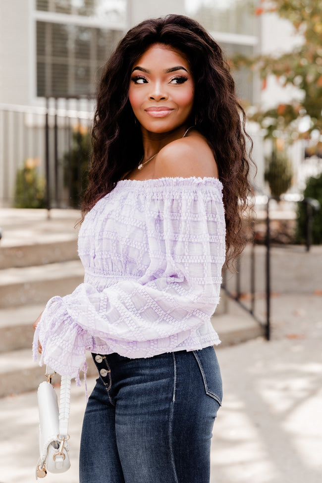 Got You On My Mind Purple Textured Off The Shoulder Blouse FINAL SALE Cheap Sale Low Pice Fee Shipping