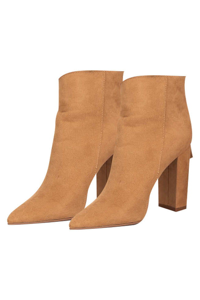 Tamera Brown Suede Pointed Toe Booties FINAL SALE Order