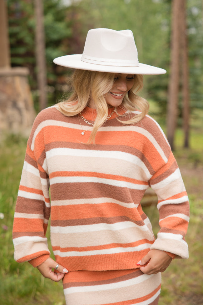 Stripe A Pose Multi Striped Mock Neck Sweater FINAL SALE Big Sale