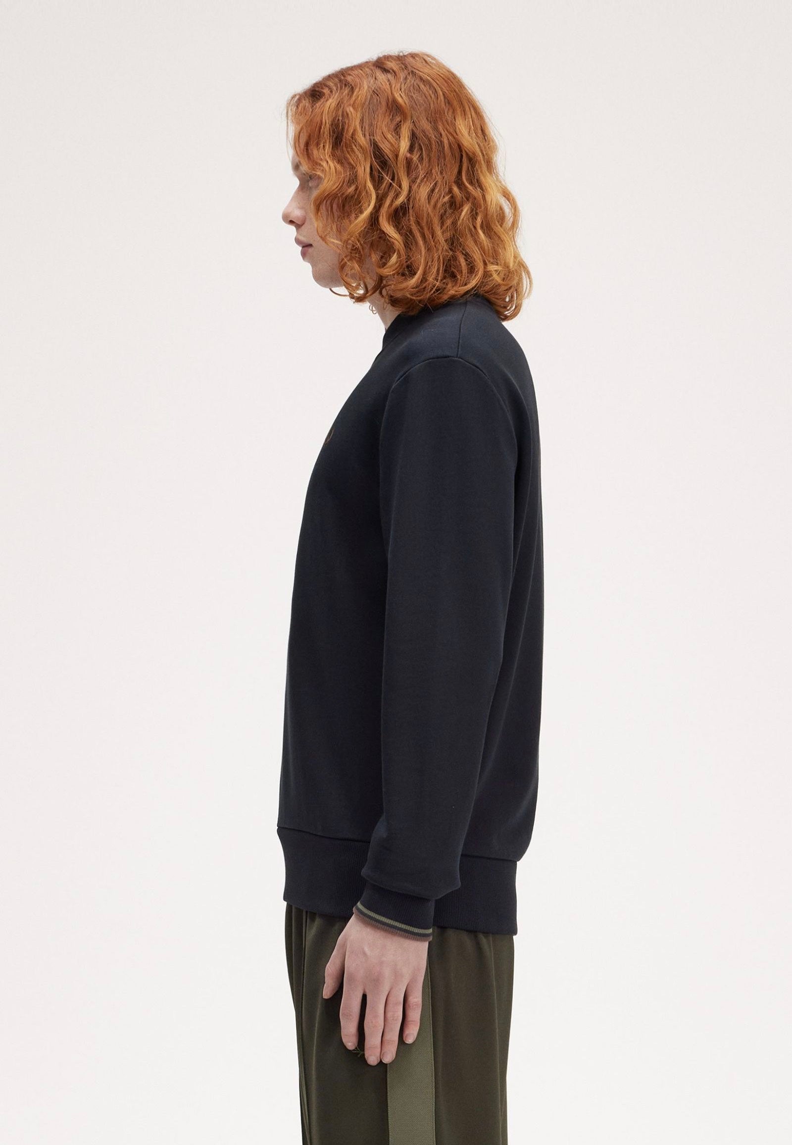 Fred Perry - Crew Neck Nvy/Lrlwgrn/Bric - Sweater Discount Big Sale