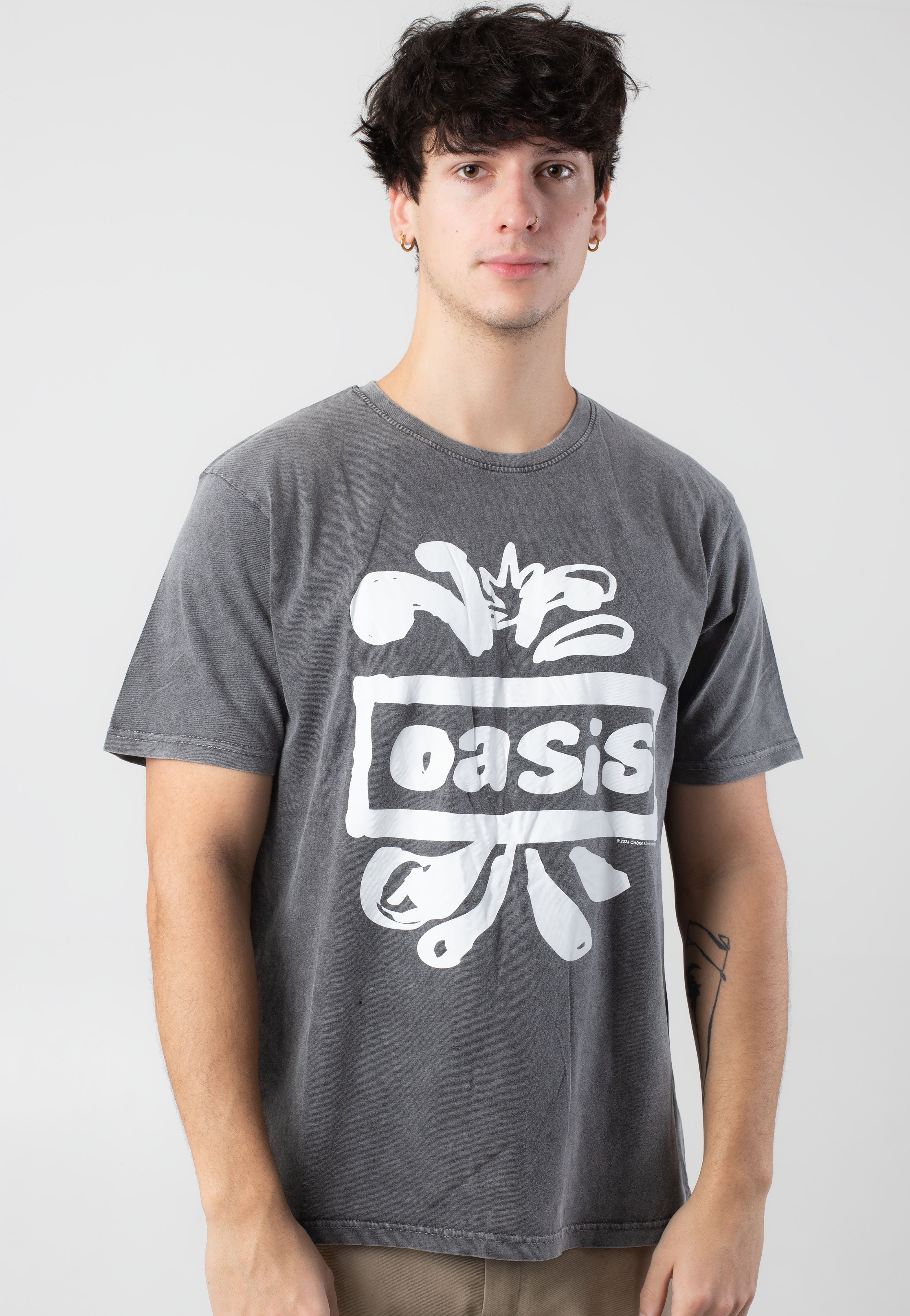 Oasis - Logo Splat Stone Washed - T-Shirt Big Discount For Sale