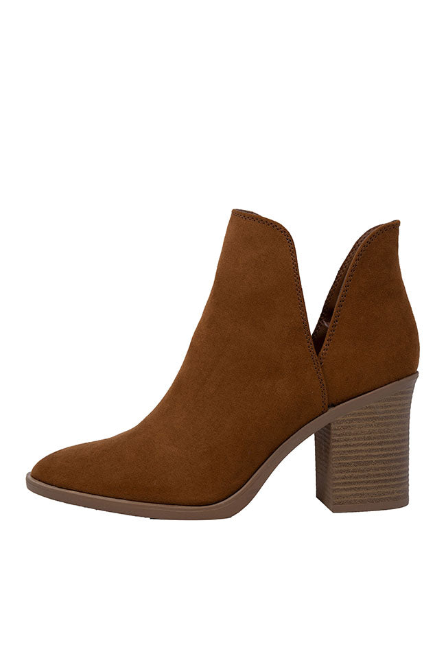 Heidi Chestnut Side Slit Booties FINAL SALE Fast Delivery Sale Online