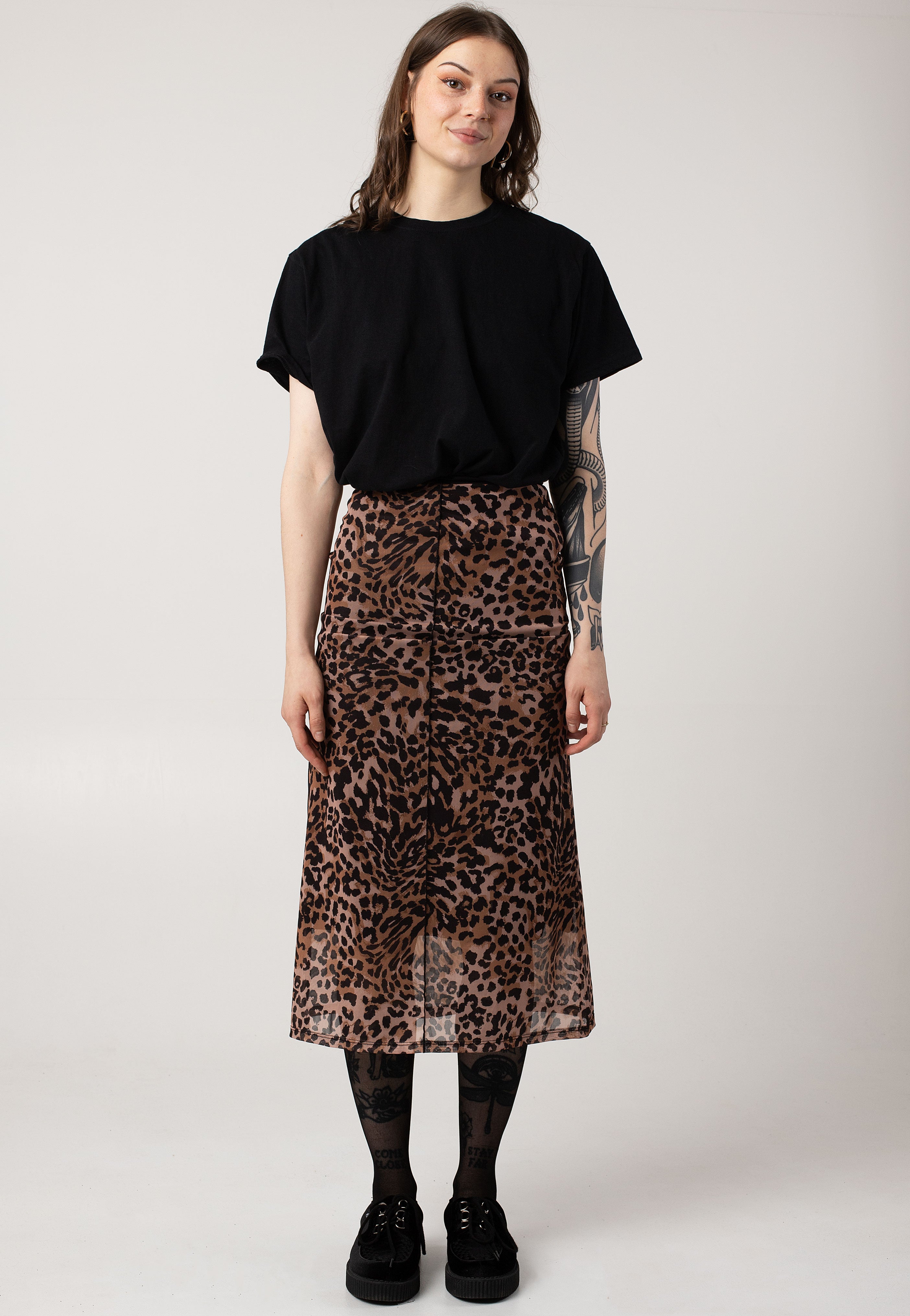 Noisy May - Elif Overlock Ankle Black Leo - Skirt Shop Offer For Sale