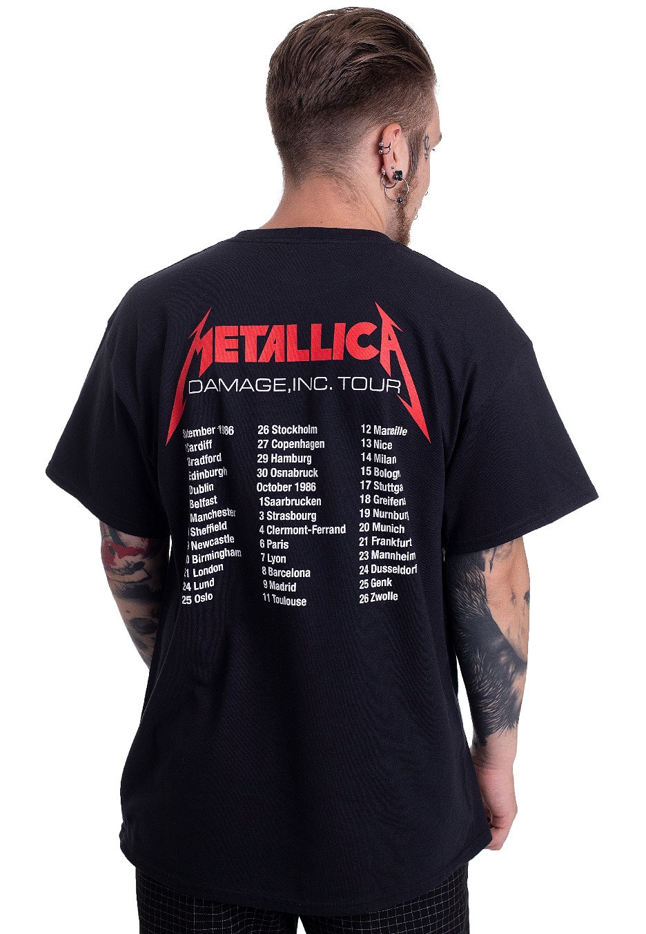 Metallica - Mop European Tour 86' - T-Shirt