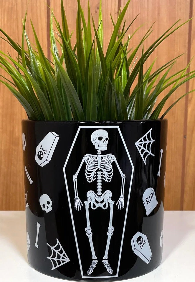 Sourpuss Clothing - Skeleton Black - Plant Container Buy Cheap Largest Supplier