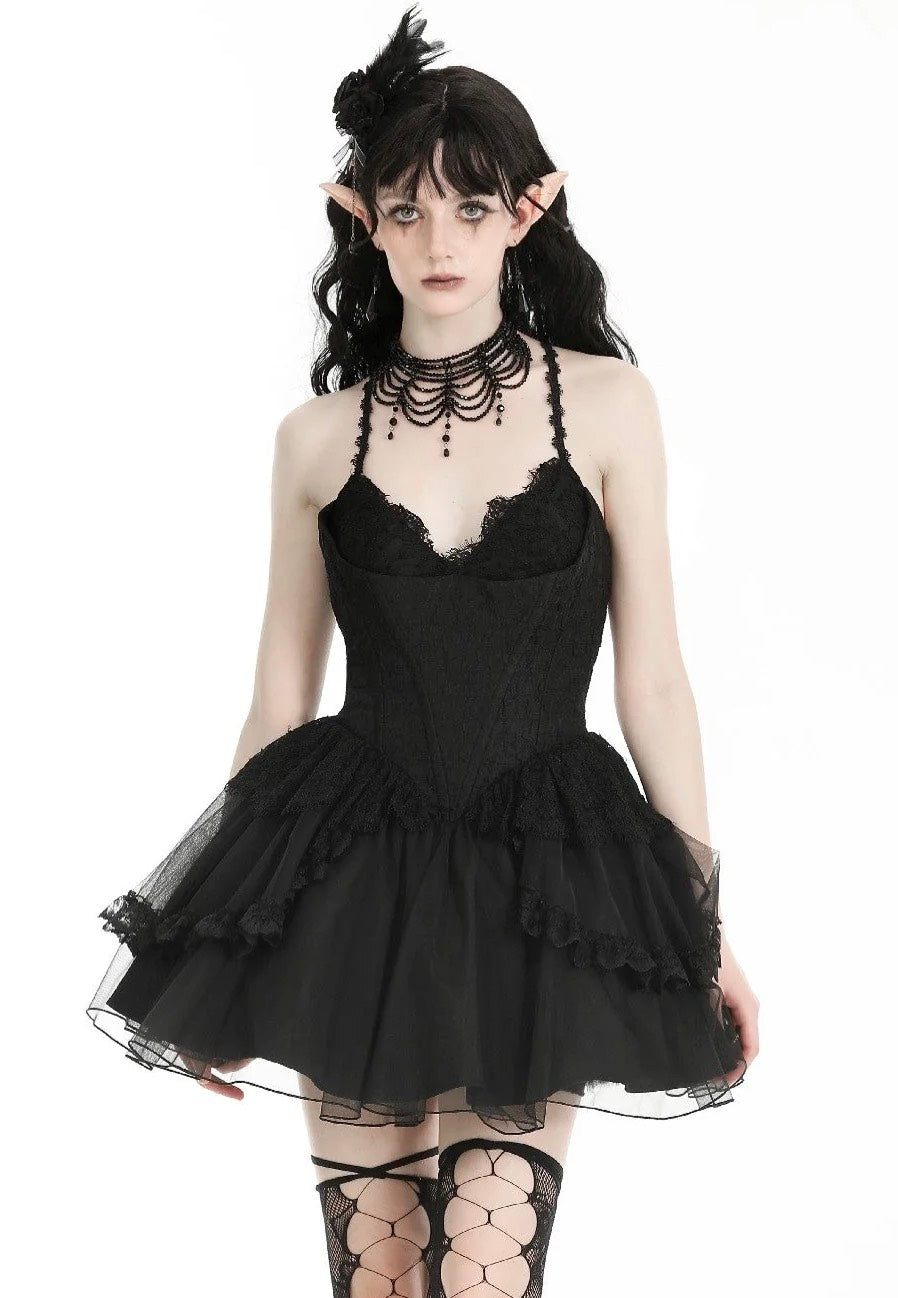 Dark In Love - Gothic Black Swan Tulle Lace Trim Black - Dress Cheap Sale 100% Original