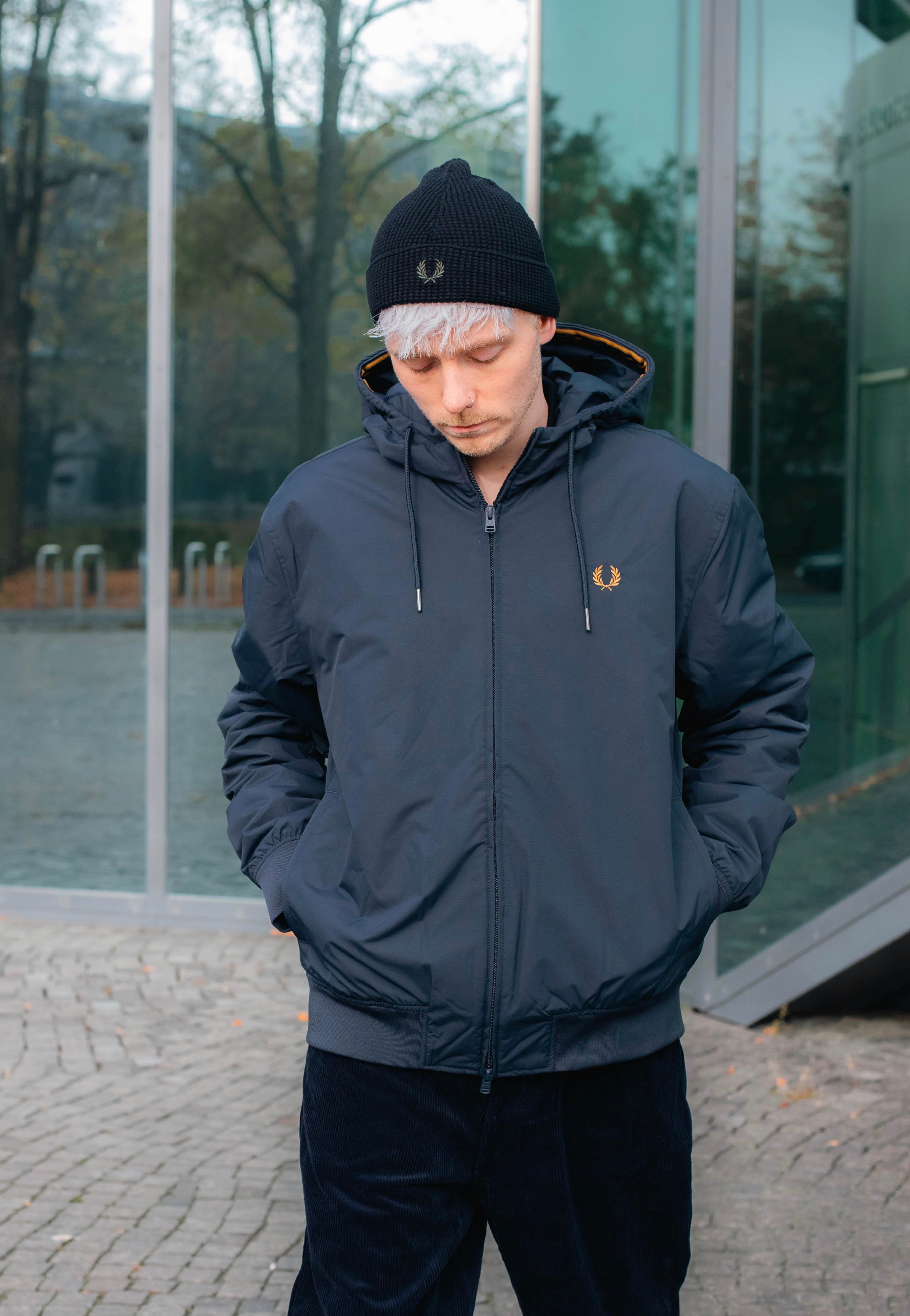 Fred Perry - The Hooded Brentham Navy - Jacket Order Cheap Pice