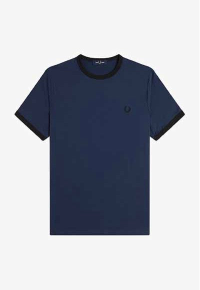 Fred Perry - Ringer Dkcarbon/Black - T-Shirt Clearance 2025