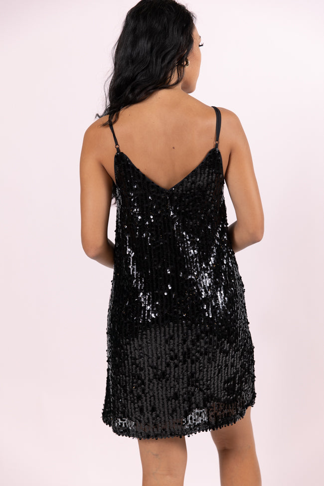 Merry Mood Black Sequin Mini Dress FINAL SALE Outlet Visit