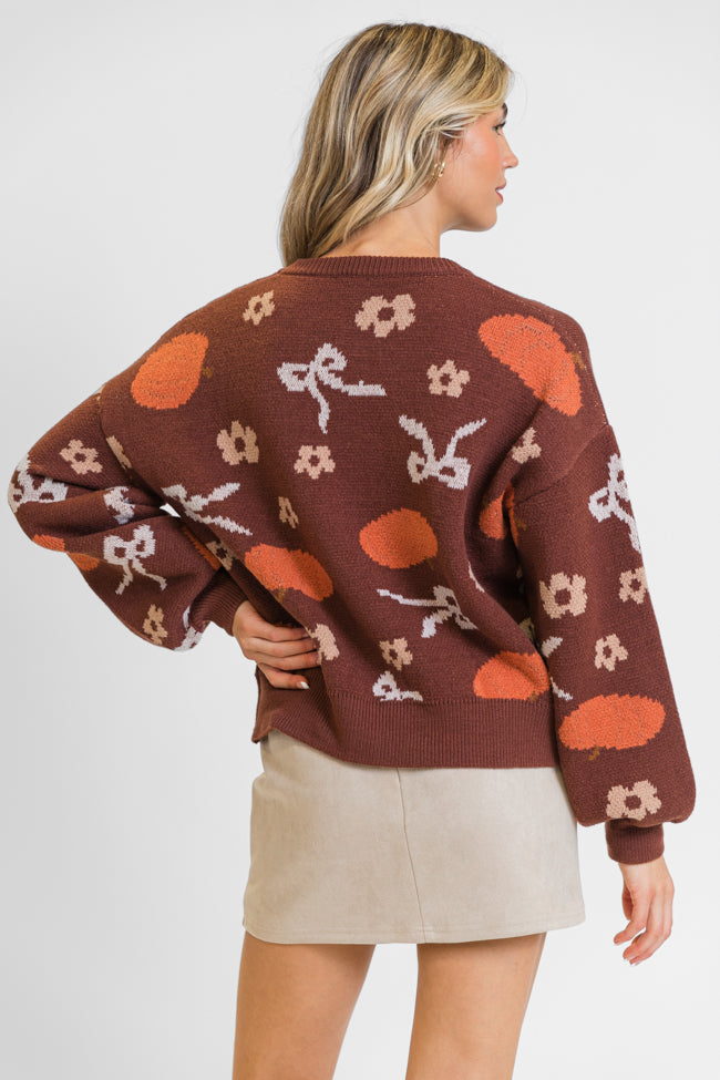 Pumpkin Spice Bliss Rust Bow Sweater FINAL SALE Largest Supplier