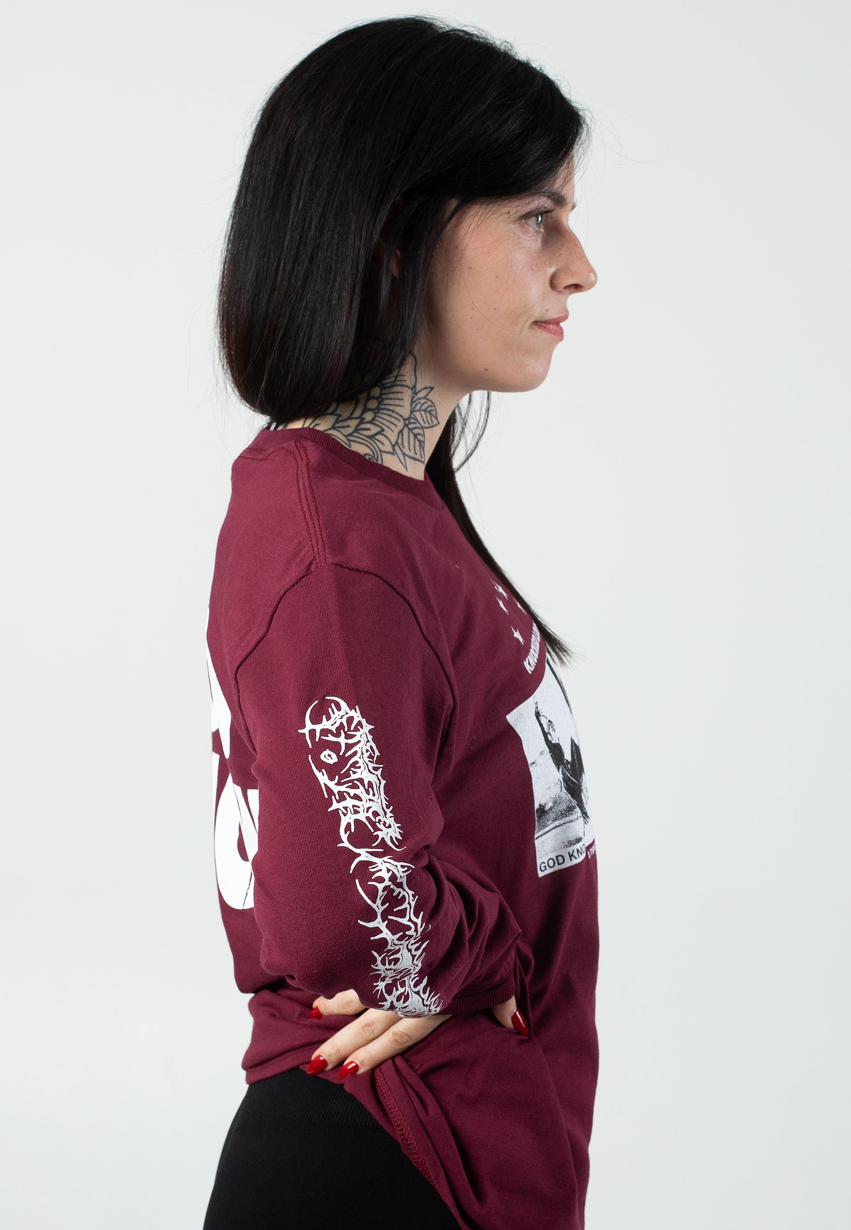 Knocked Loose - God Knows Burgundy - Longsleeve Cheap Sale 100% Original