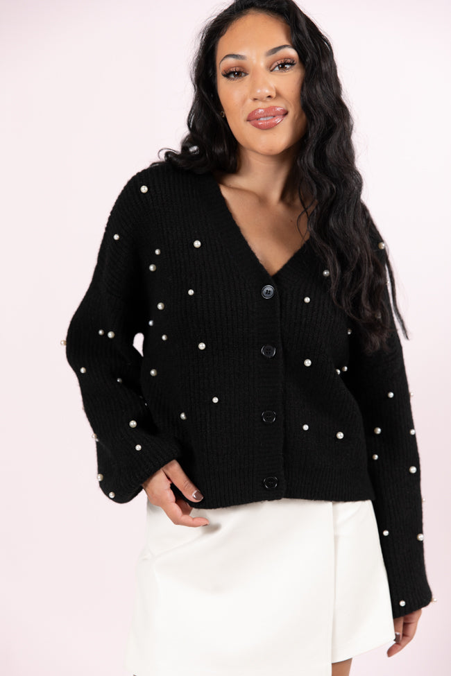 Beautiful Memories Black Pearl Embellished Cardigan FINAL SALE Find Great For Sale