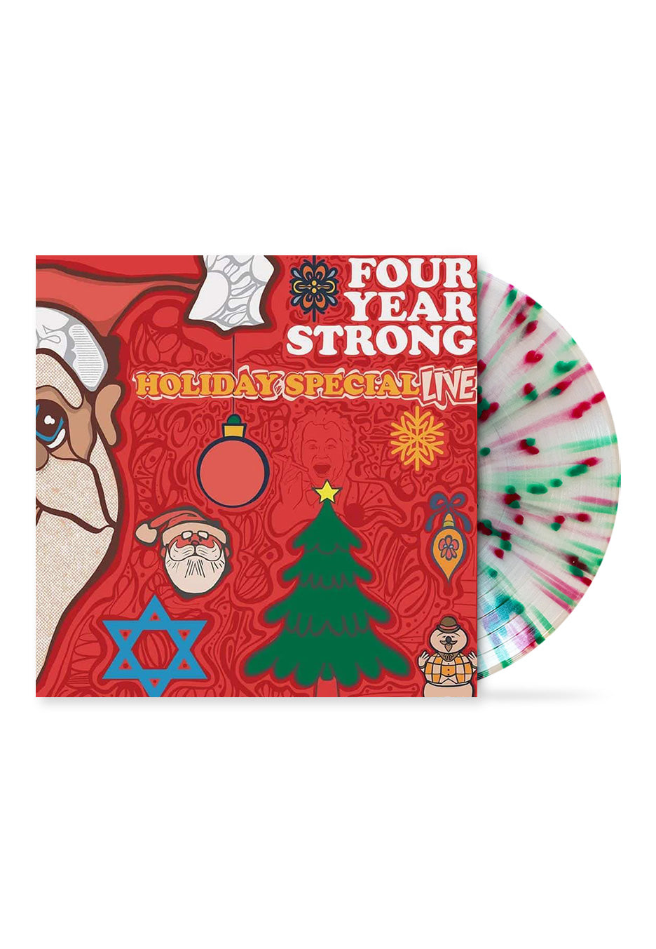 Four Year Strong - Holiday Special Live Ltd. Clear w/ Red/Green - Splattered Vinyl Cheap Sale Wholesale Pice