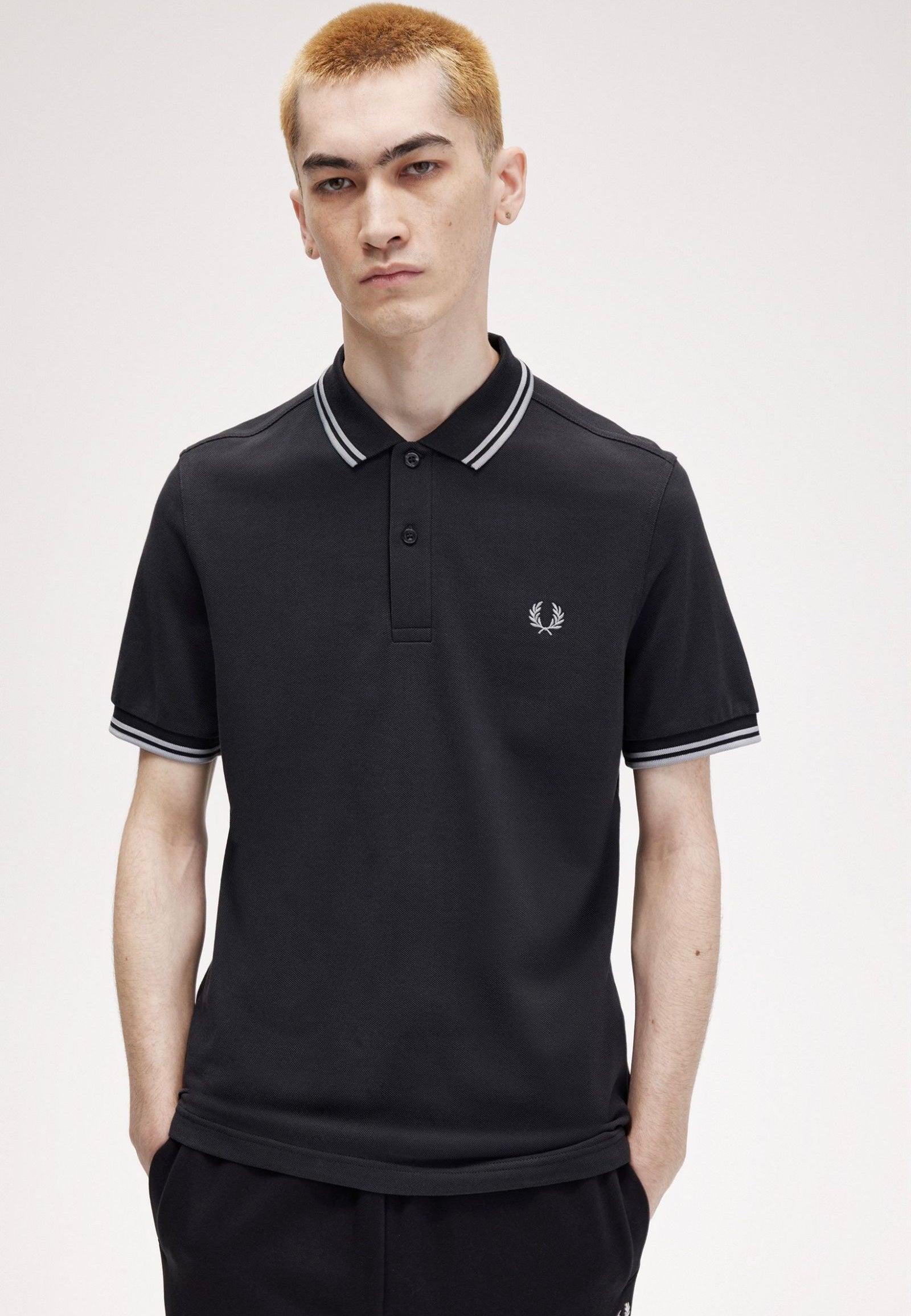 Fred Perry - The Twin Tipped Anchgrey/Limesto - Polo Outlet Official Site