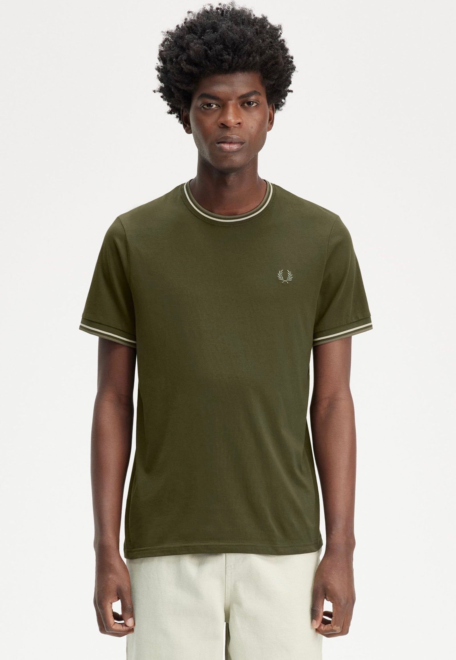 Fred Perry - Twin Tipped Hntgrn/Loyst/Lwg - T-Shirt Big Sale