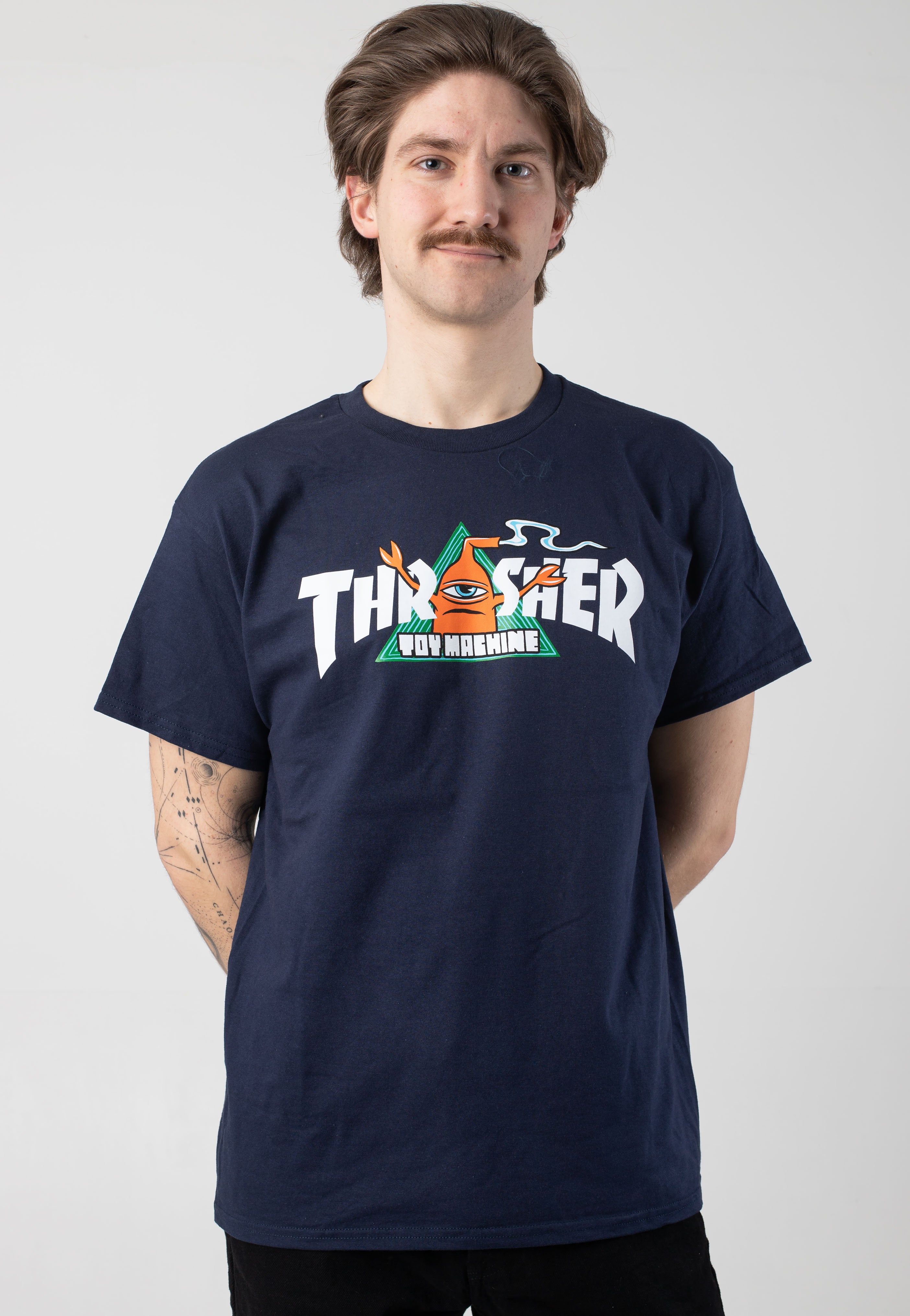 Thrasher x Toy Machine - Vortex Navy - T-Shirt Authentic Online