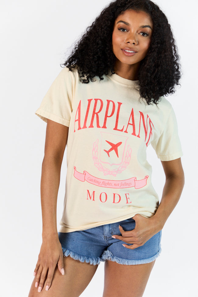 Airplane Mode Ivory Comfort Colors Graphic Tee Cheap Low Shipping