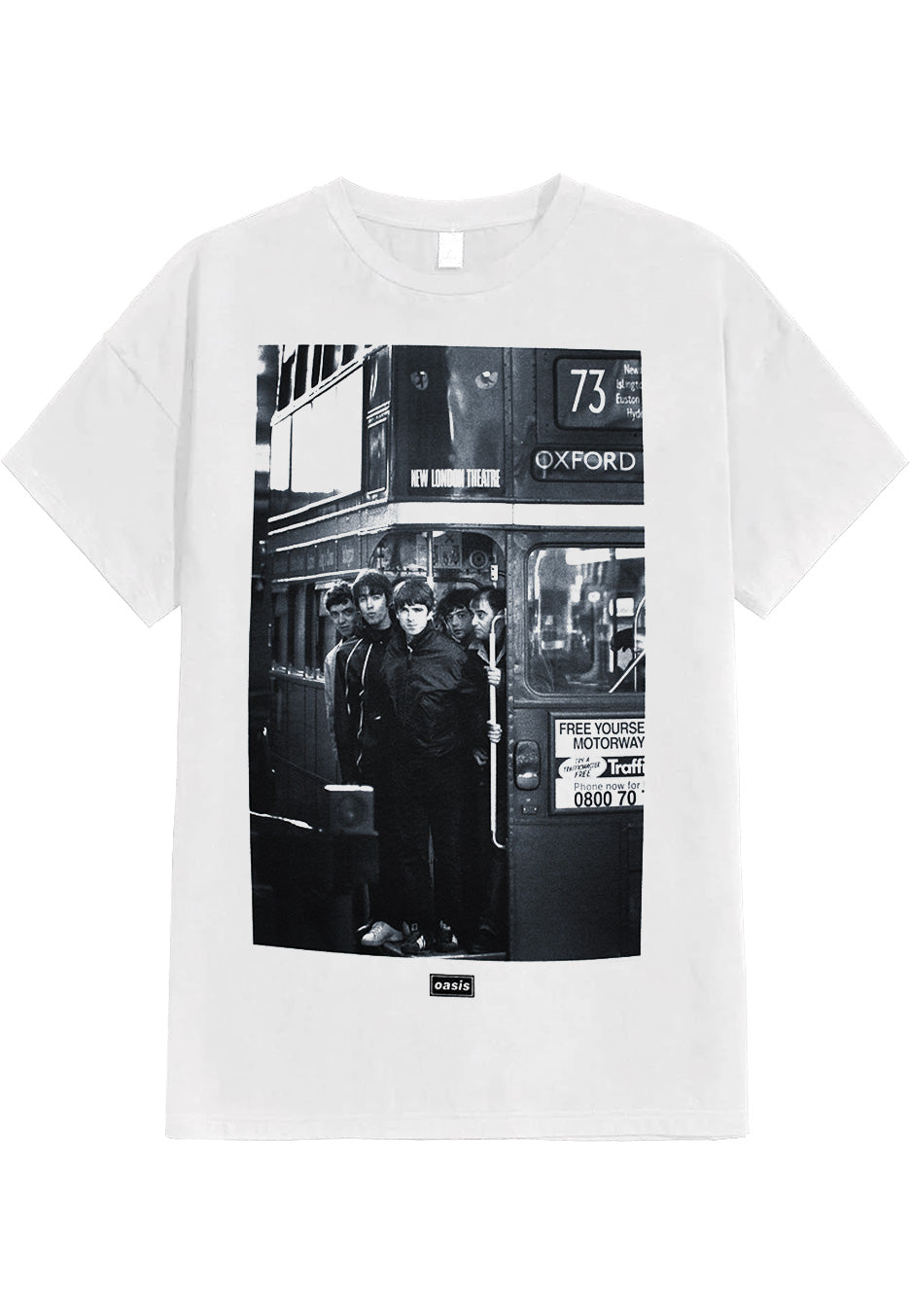 Oasis - London Bus Photo White - T-Shirt Cheap Pirce